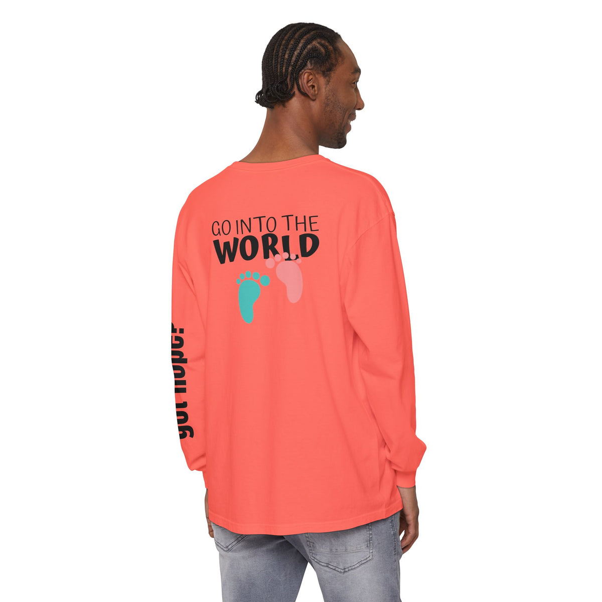 12 - Long Sleeve Tee 315 Go Into the WorldUnisex Long Sleeve T-Shirt - Inspirational Casual Wear