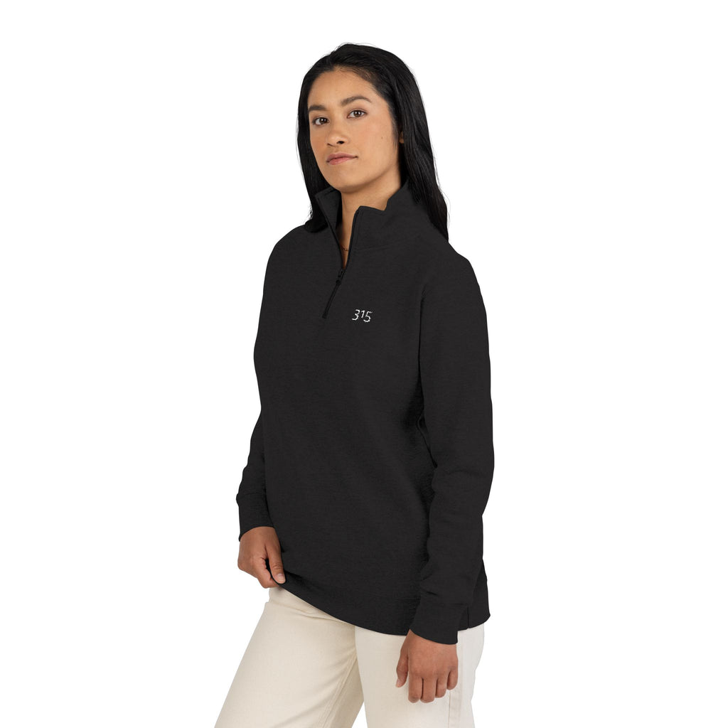 17 - TF Three Fifteen - Embroidered Hope 35 Fleece Pullover — Lightweight Quarter‑Zip Sweatshirt