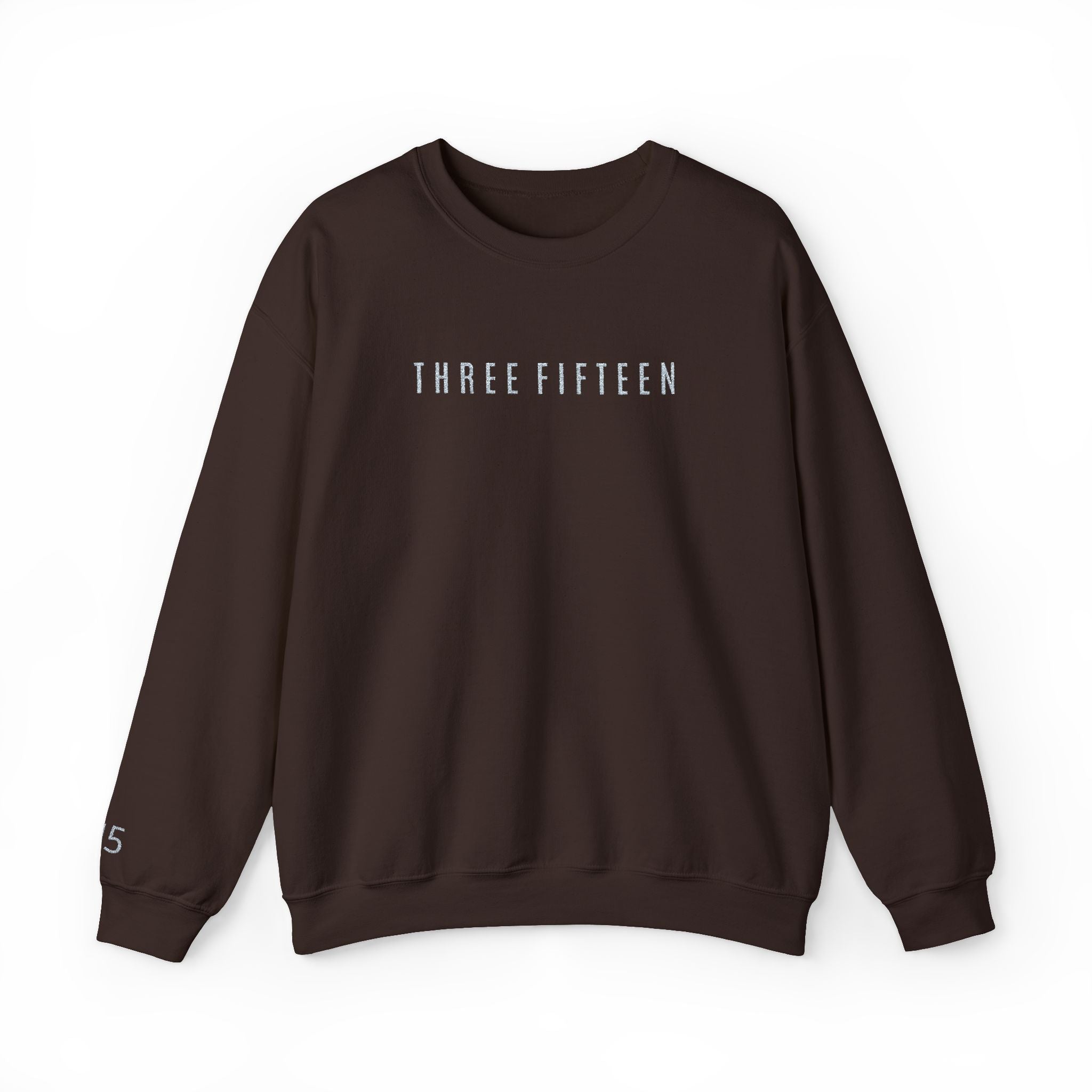 15 - Three Fifteen Embroidered Crewneck Sweatshirt — Minimal Graphic Pullover