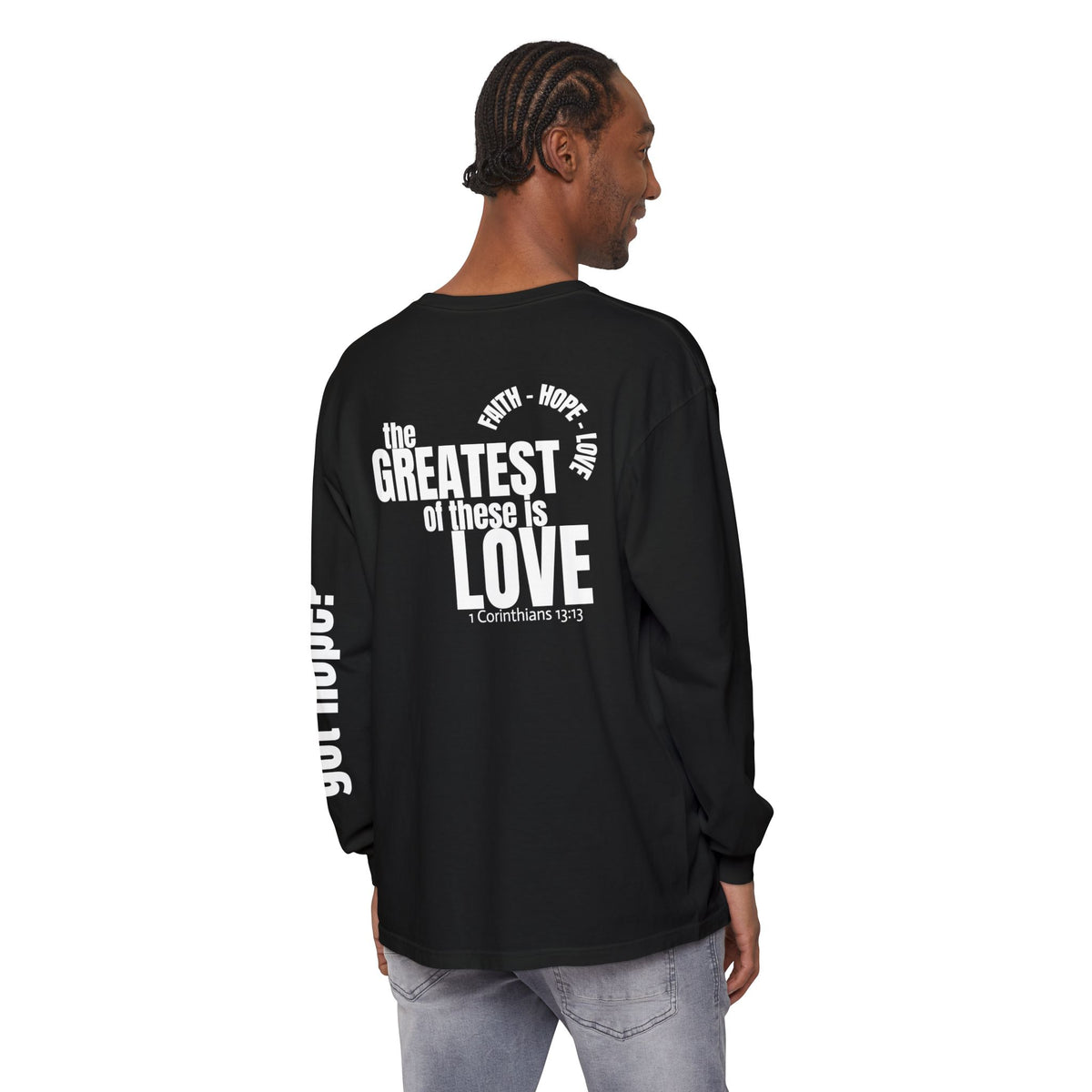 12 - Long sleeve tee 315 The Greatest of These Unisex Long Sleeve T-Shirt - Inspirational Casual Wear