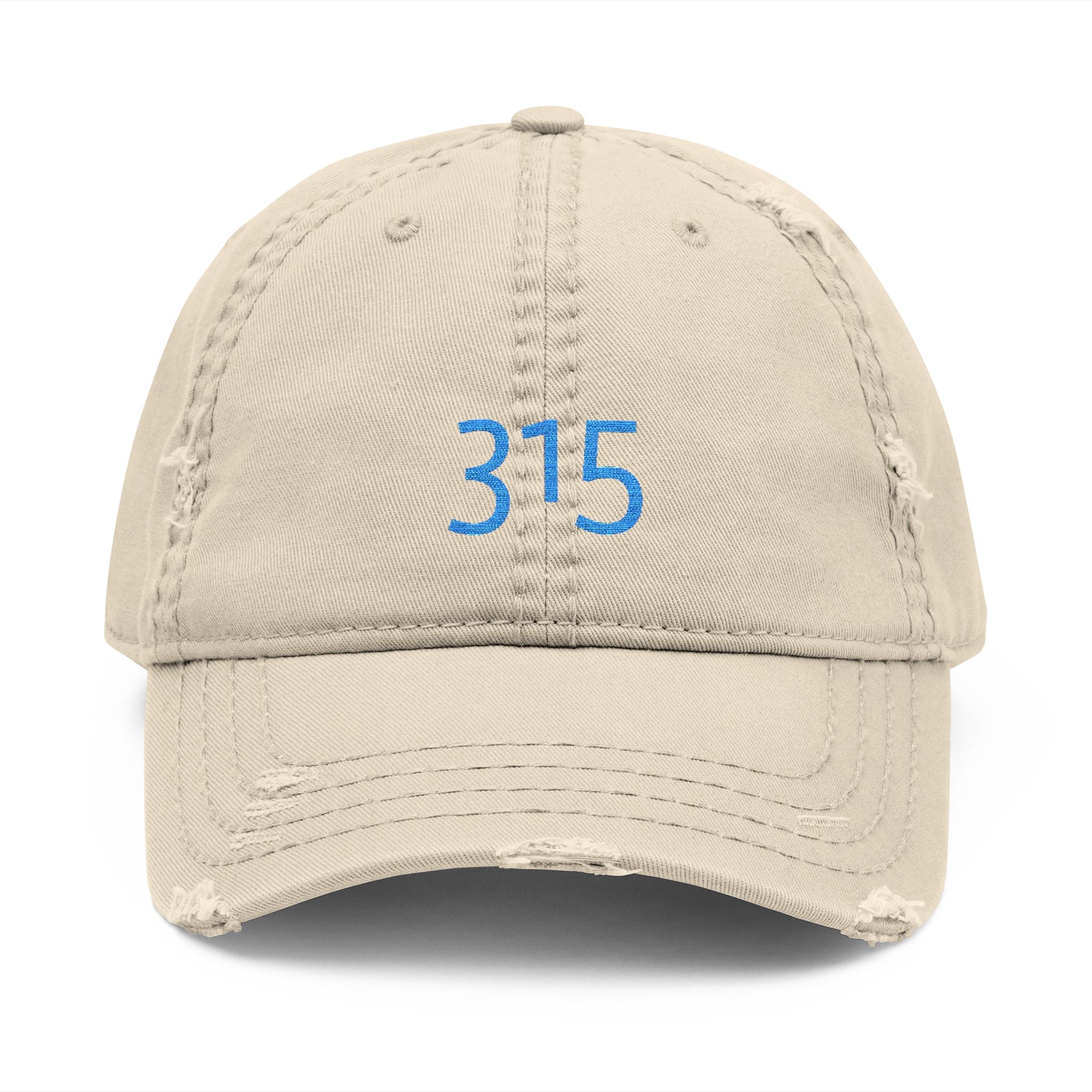3 - 315 Embroidered Distressed Dad Hat — Vintage Casual Baseball Cap