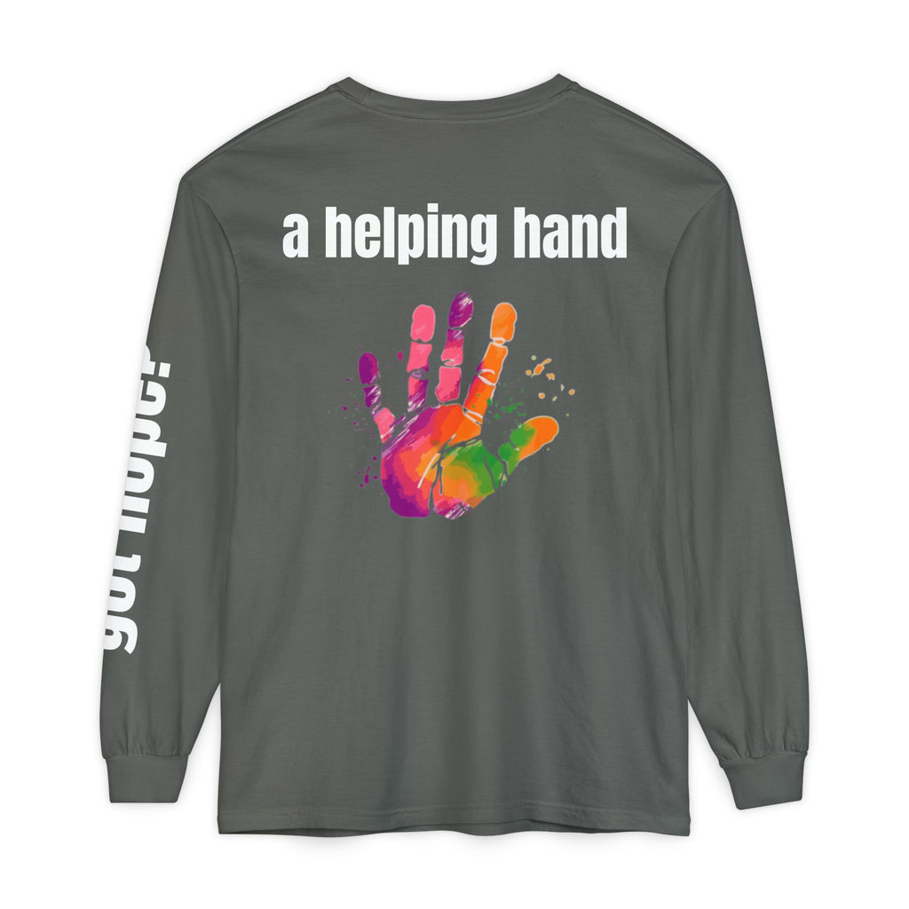315 A Helping Hand Unisex Long Sleeve T-Shirt - Inspirational Casual Wear