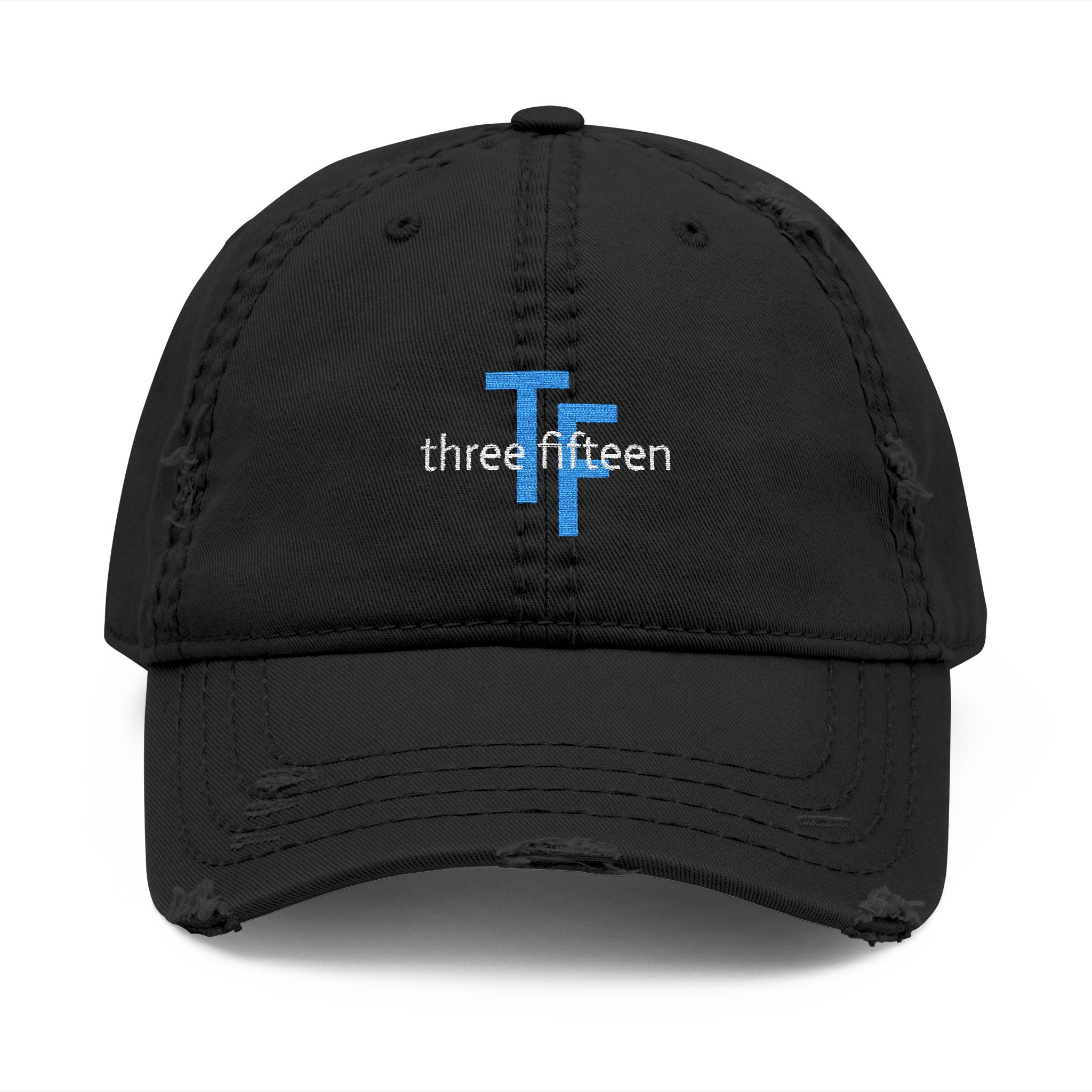 3 - Hat Distressed Embroidered TF Three Fifteen Dad Hat - Casual Chic Accessory