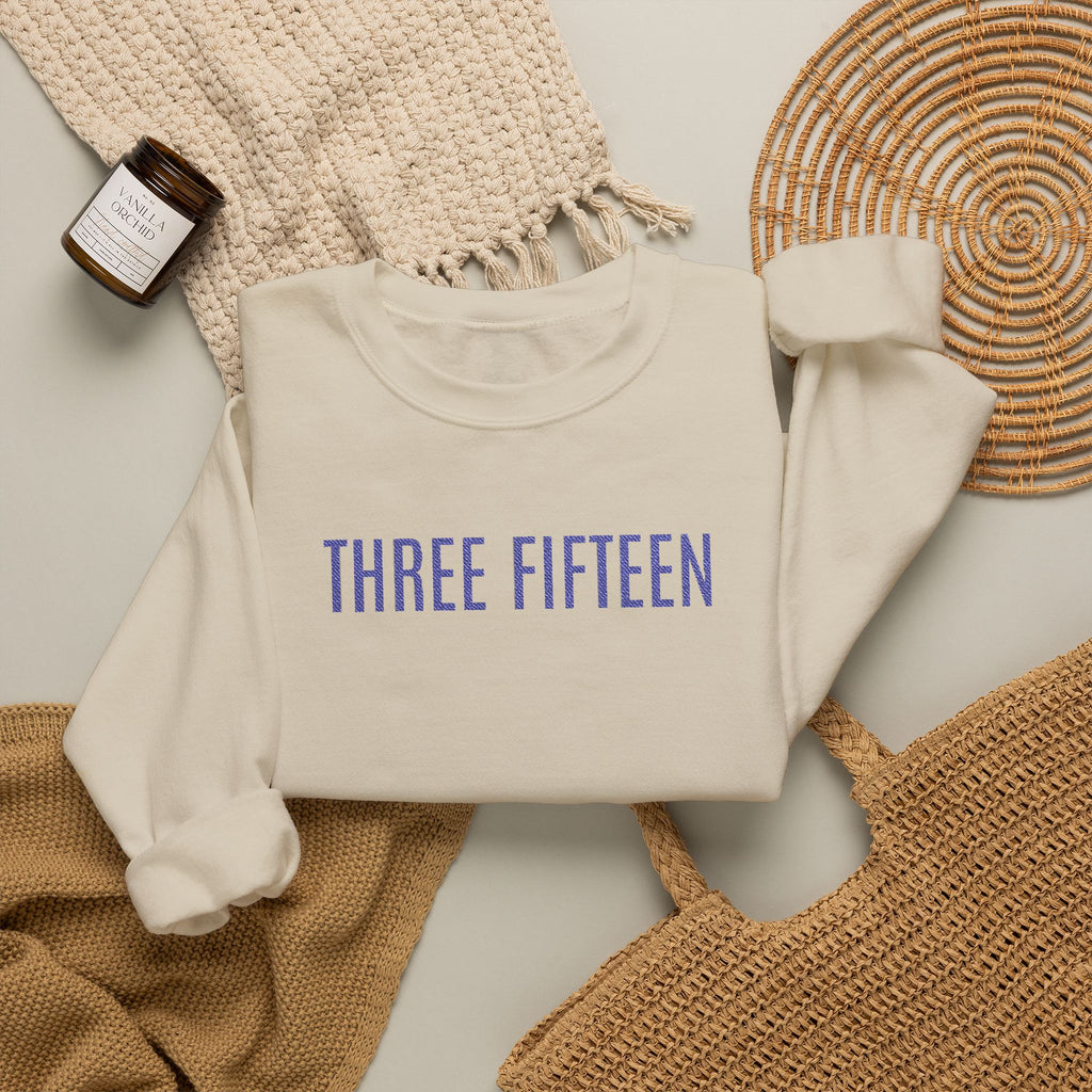 15 - Three Fifteen Embroidered Multi Colors Crewneck Sweatshirt — Minimal Black Graphic Pullover