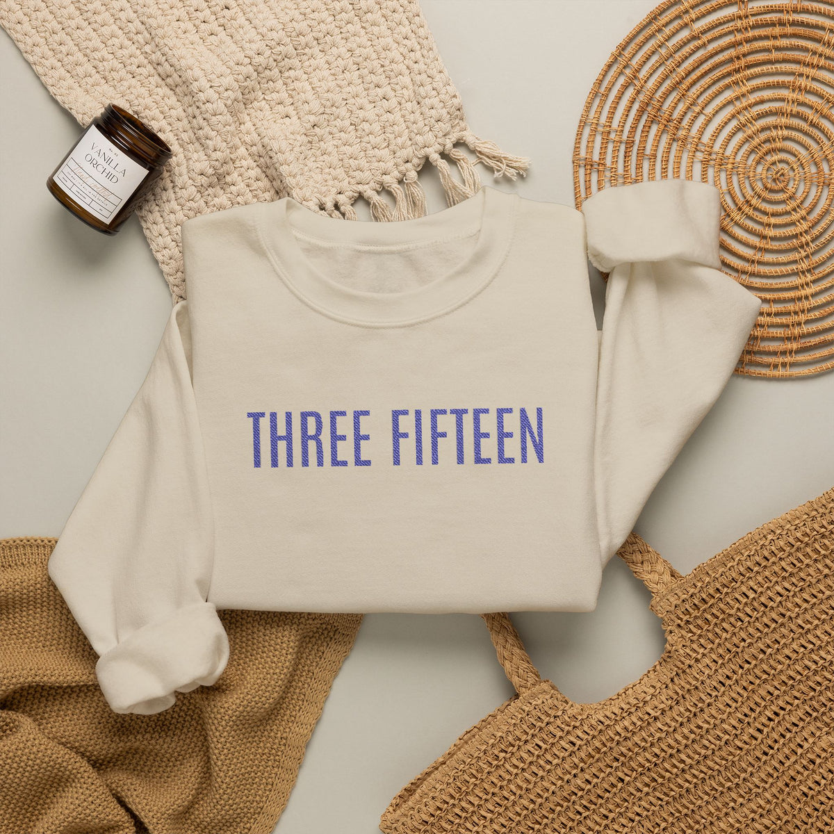 15 - Three Fifteen Embroidered Multi Colors Crewneck Sweatshirt — Minimal Black Graphic Pullover