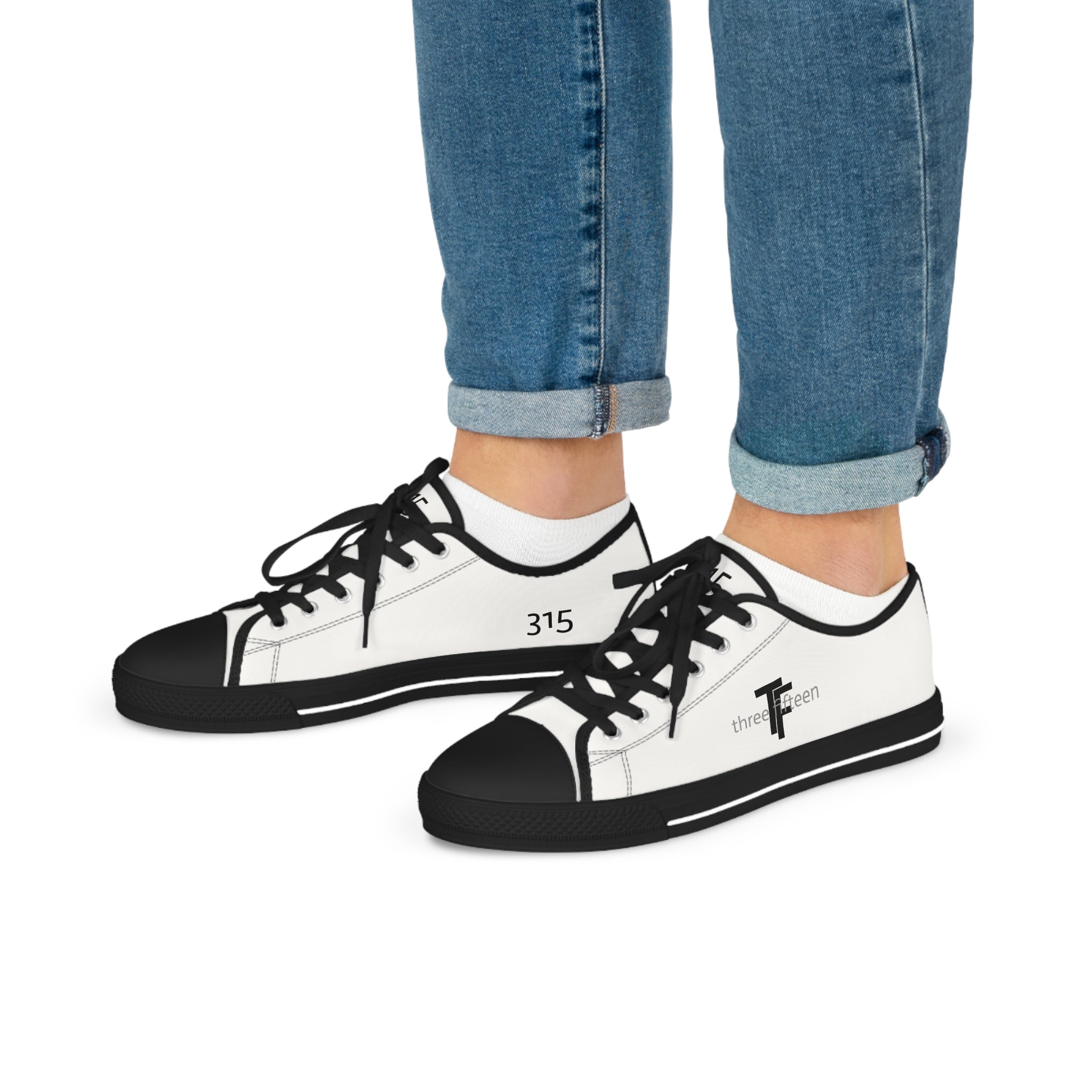 31 - Men's Low Top Sneakers TF — Minimal Grey Canvas Shoes with '315' Side Graphic