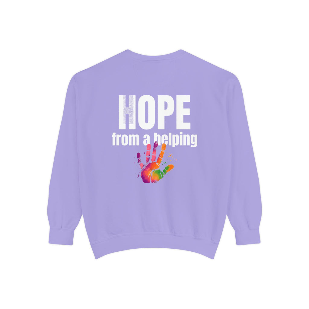 15 - Got Hope - Multi Color Cozy “A Helping Hand” Unisex Garment-Dyed Sweatshirt for Everyday Comfort