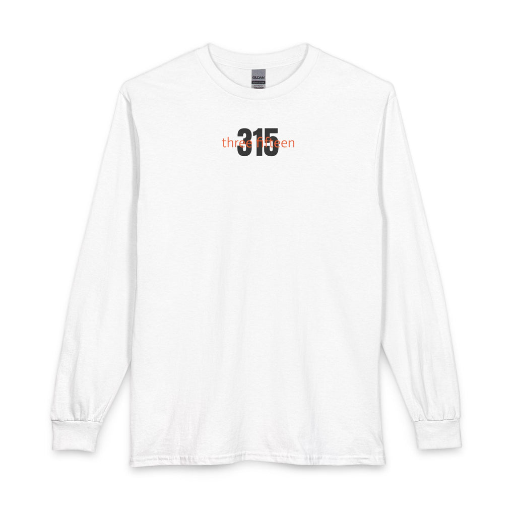 12 - Long Sleeve Multi Colors Gildan T-Shirt — "three15teen" Minimal Number Graphic