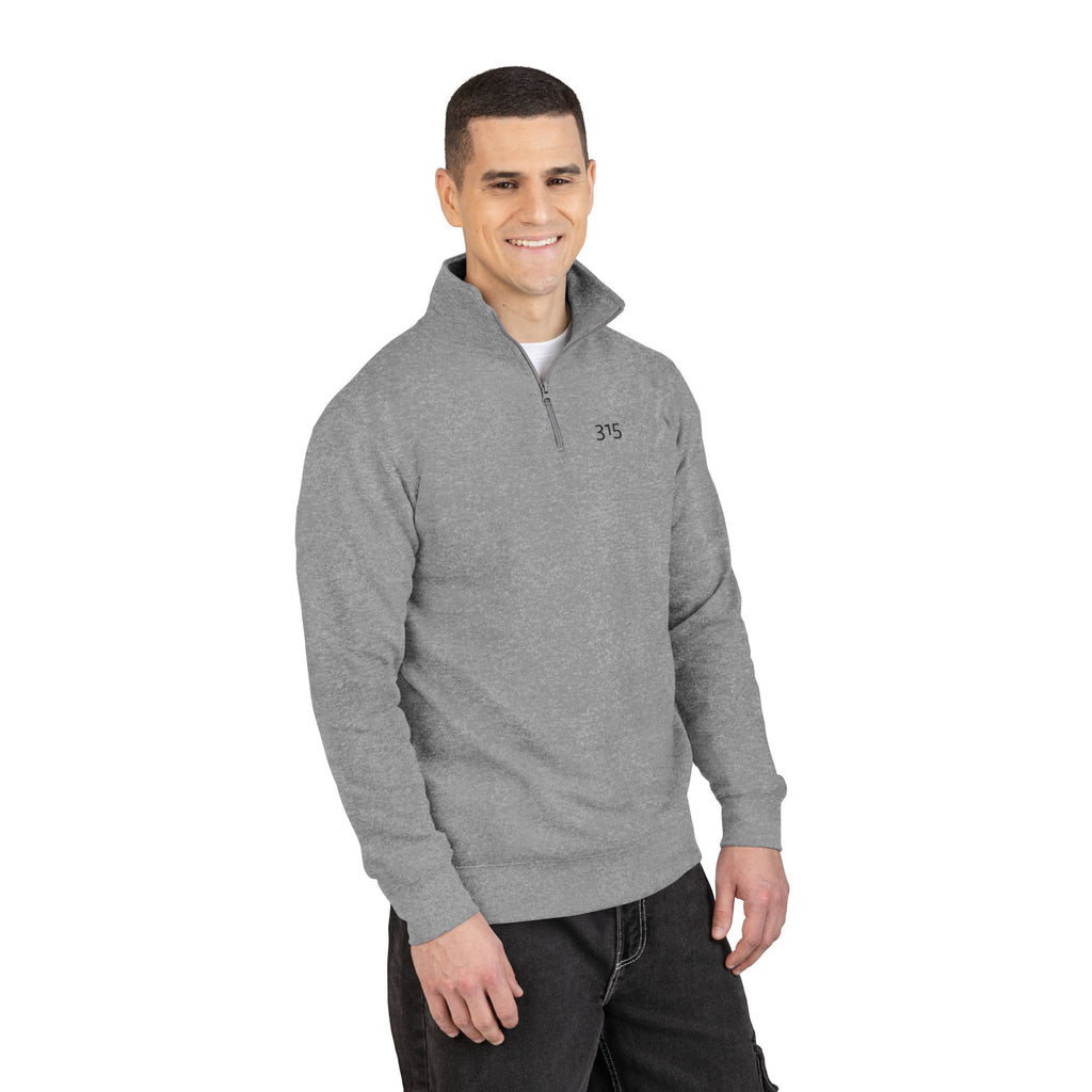 17 - TF Three Fifteen - Embroidered Hope 35 Fleece Pullover — Lightweight Quarter‑Zip Sweatshirt