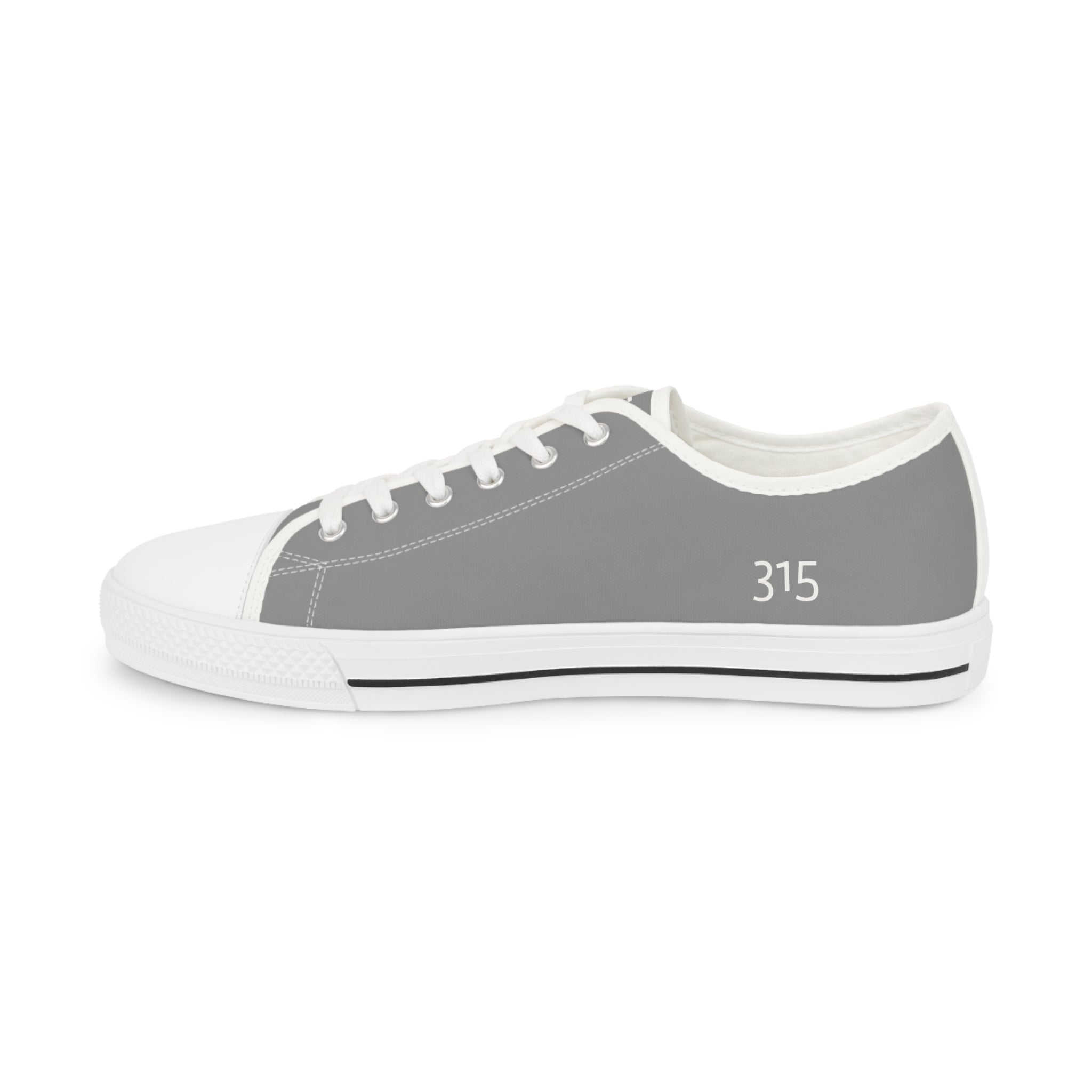 31 - Men's Low Top Sneakers TF — Minimal Grey Canvas Shoes with '315' Side Graphic