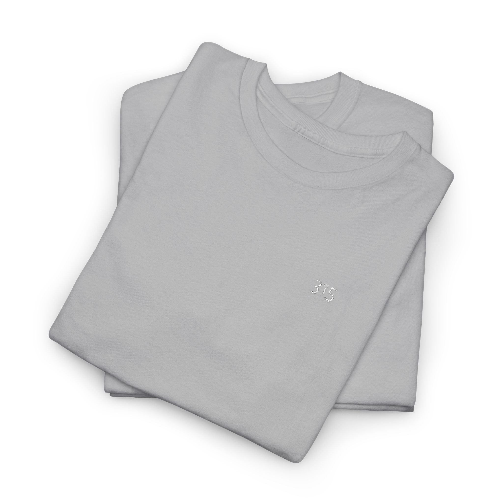 Minimal '315’ Chest Logo T‑Shirt — Black Casual Graphic Tee