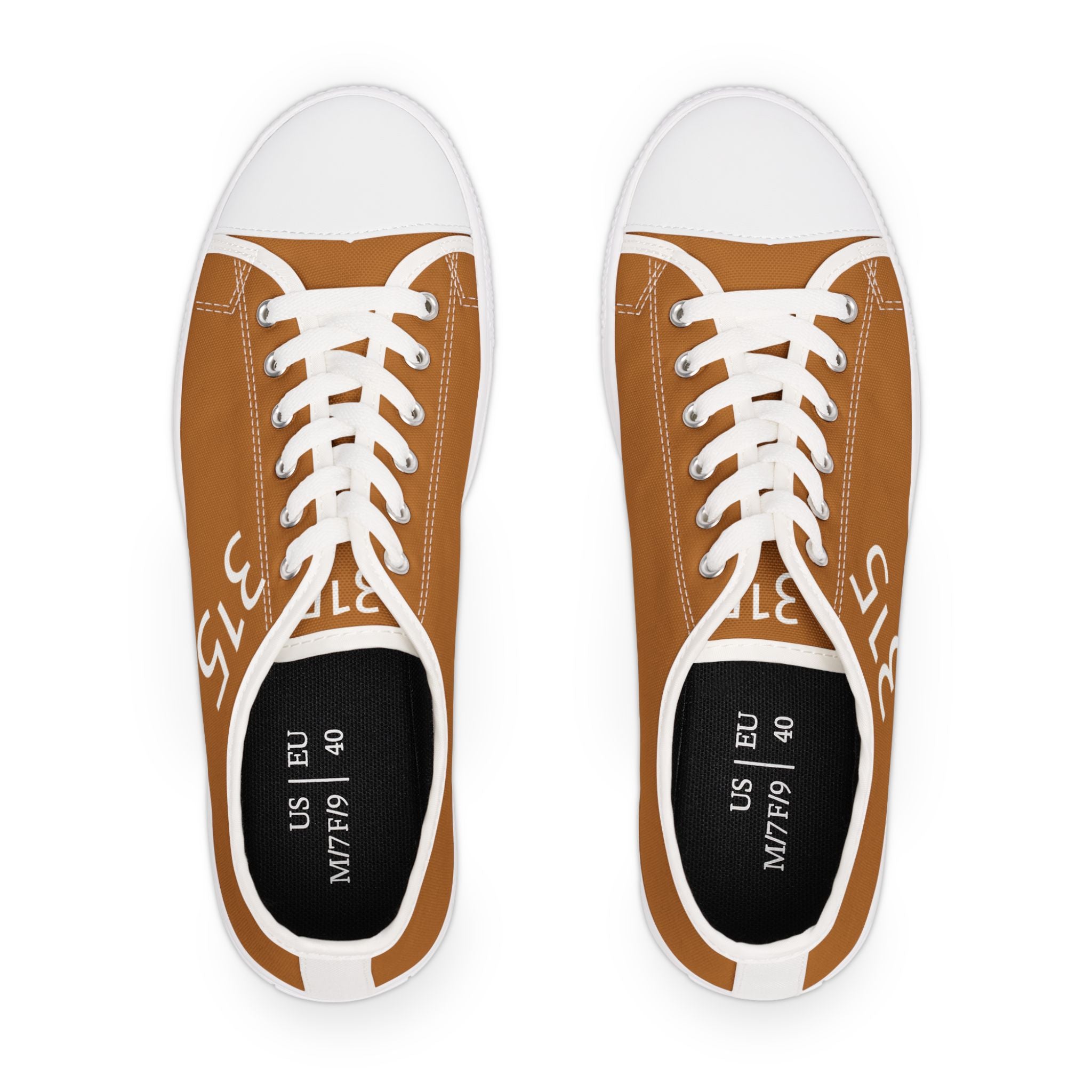 31 - Women's Low Top Sneakers — Minimal White Canvas Shoes with '315' Side Print