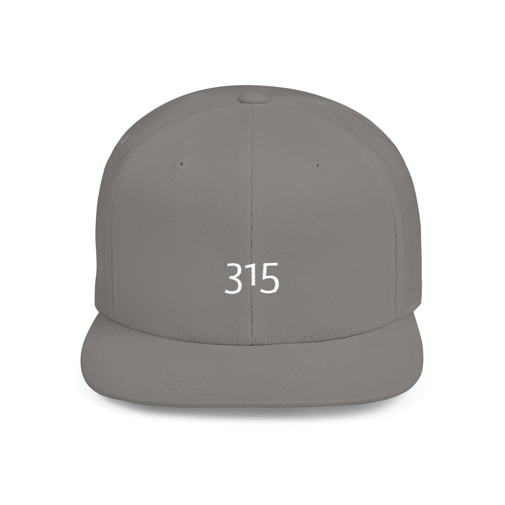 Custom White Flat Bill Snapback Hat with 315 Design