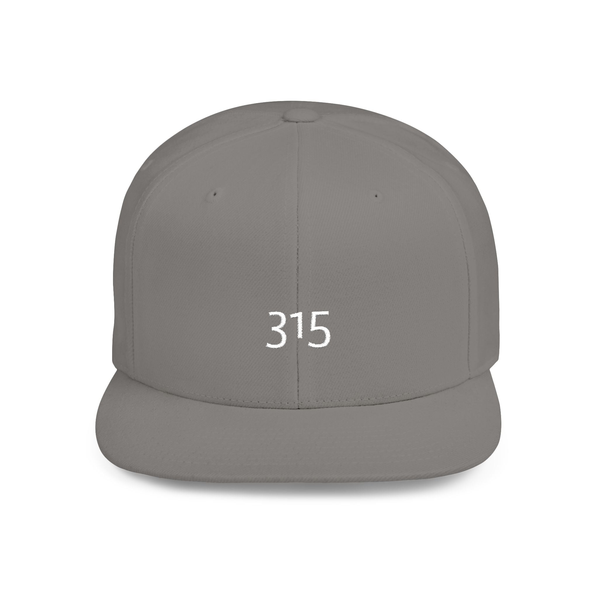 Custom White Flat Bill Snapback Hat with 315 Design