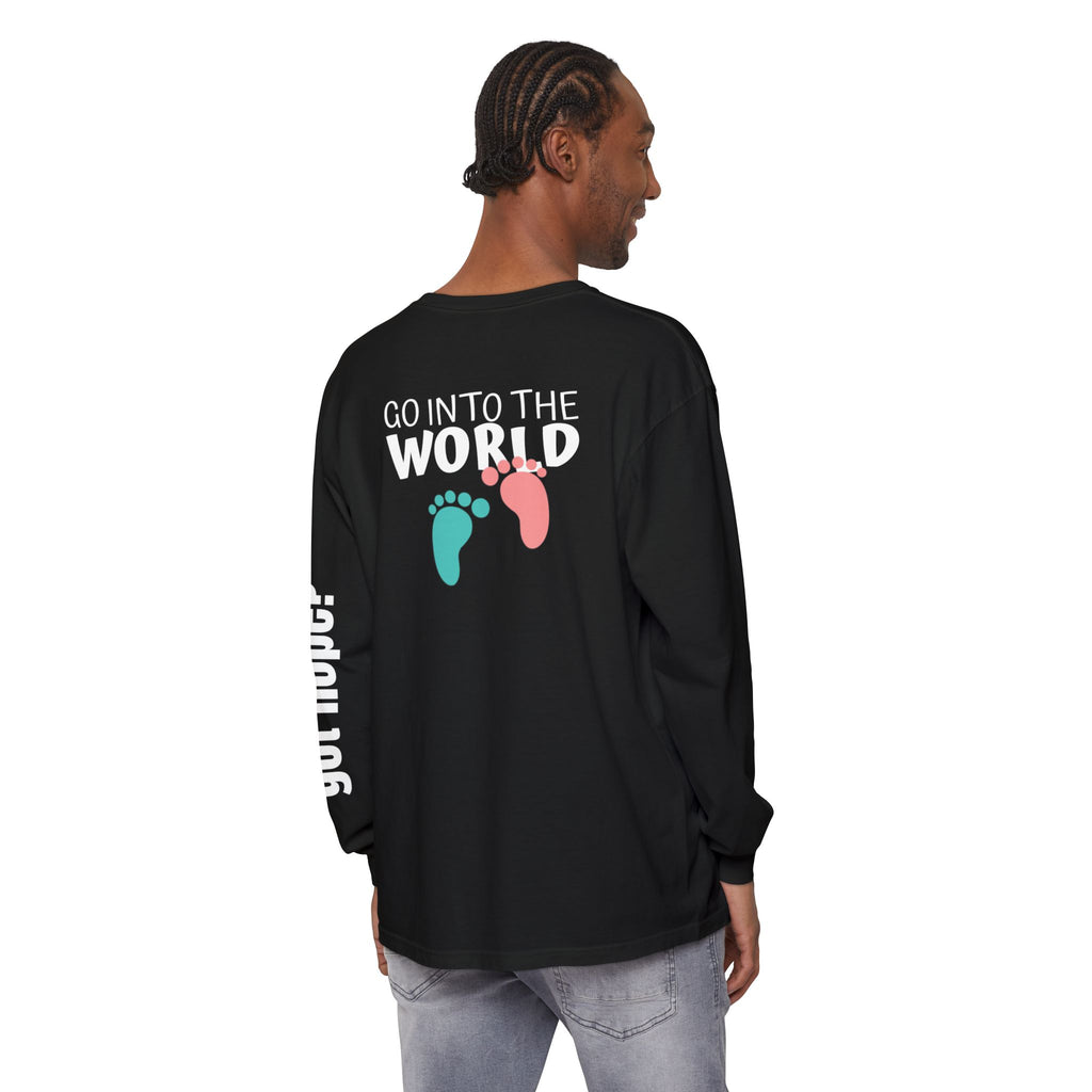 12 - Long sleeve tee 315 Go Into the WorldUnisex Long Sleeve T-Shirt - Inspirational Casual Wear