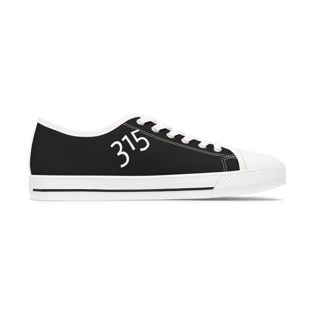 31 - Women's Low Top Sneakers — Minimal White Canvas Shoes with '315' Side Print