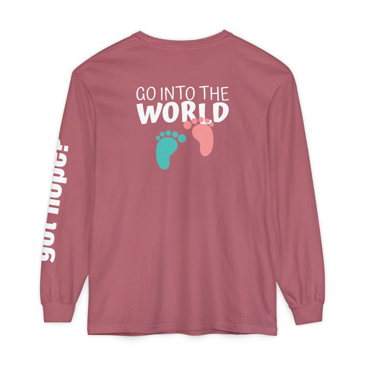 12 - Long sleeve tee 315 Go Into the WorldUnisex Long Sleeve T-Shirt - Inspirational Casual Wear
