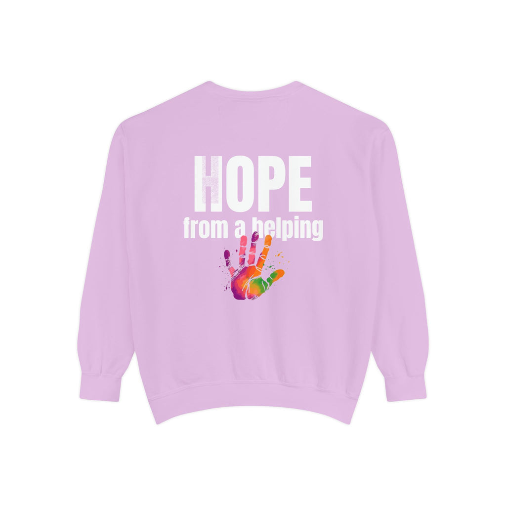 15 - Got Hope - Multi Color Cozy “A Helping Hand” Unisex Garment-Dyed Sweatshirt for Everyday Comfort