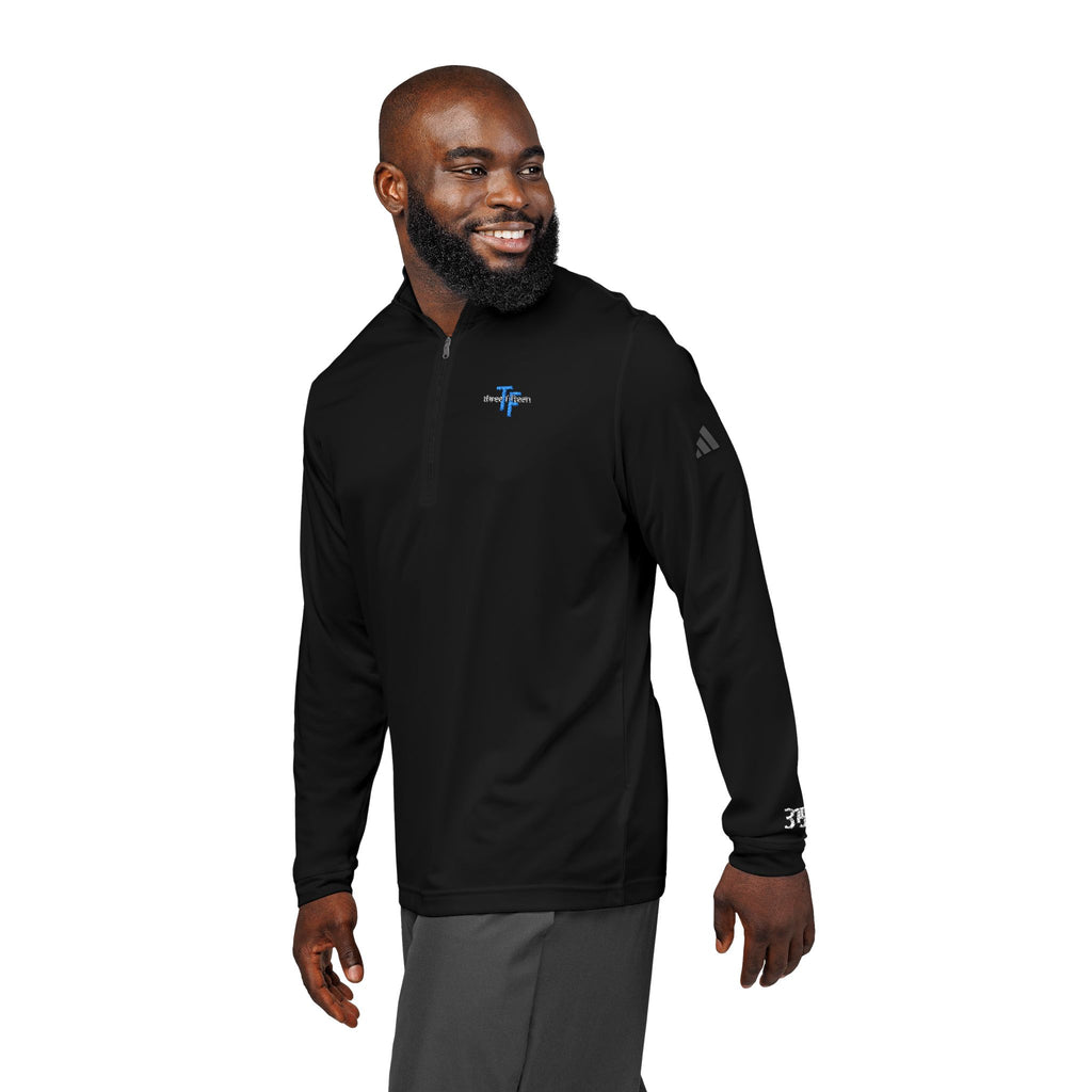 17 - Embroidered Adidas Quarter-Zip Pullover – White adidas® Performance Top