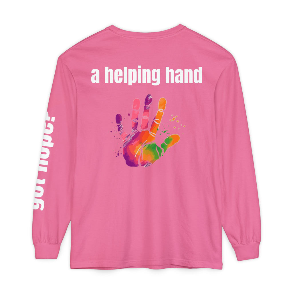 315 A Helping Hand Unisex Long Sleeve T-Shirt - Inspirational Casual Wear