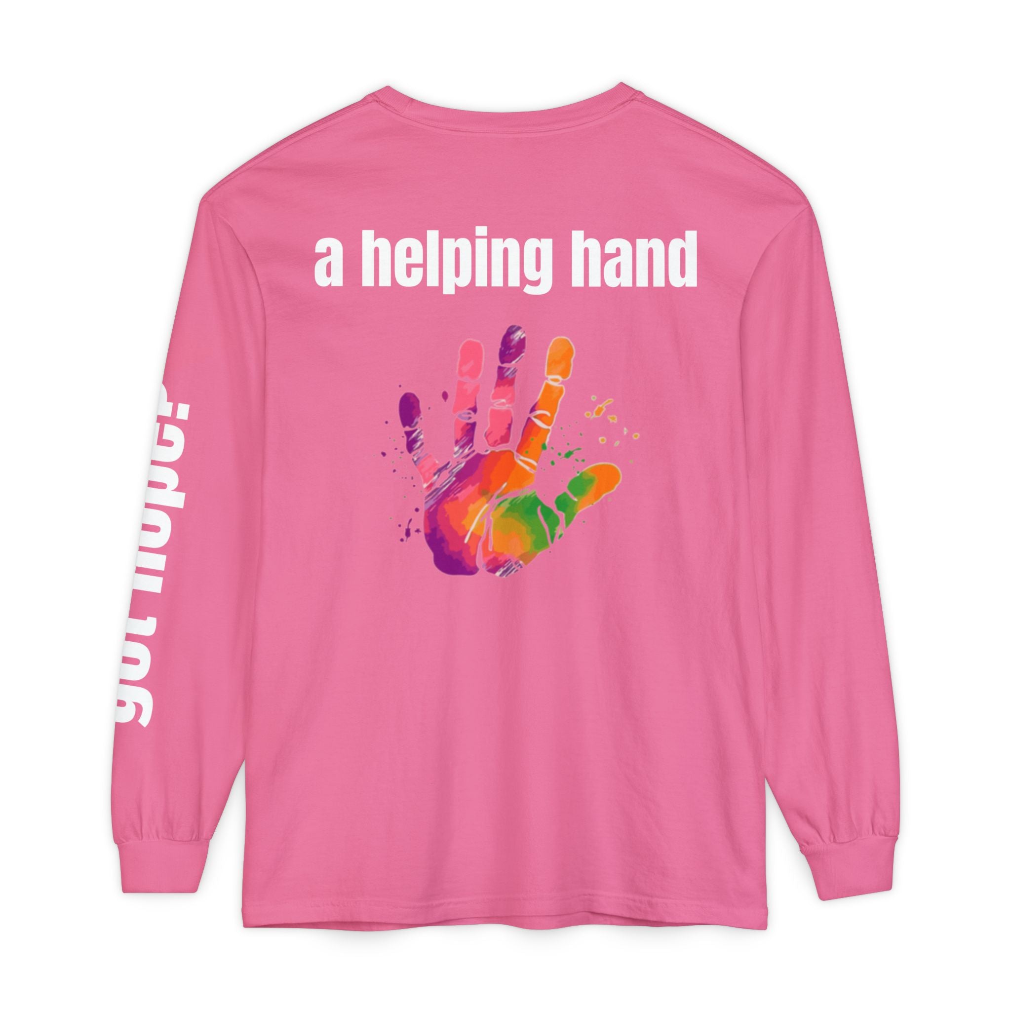315 A Helping Hand Unisex Long Sleeve T-Shirt - Inspirational Casual Wear