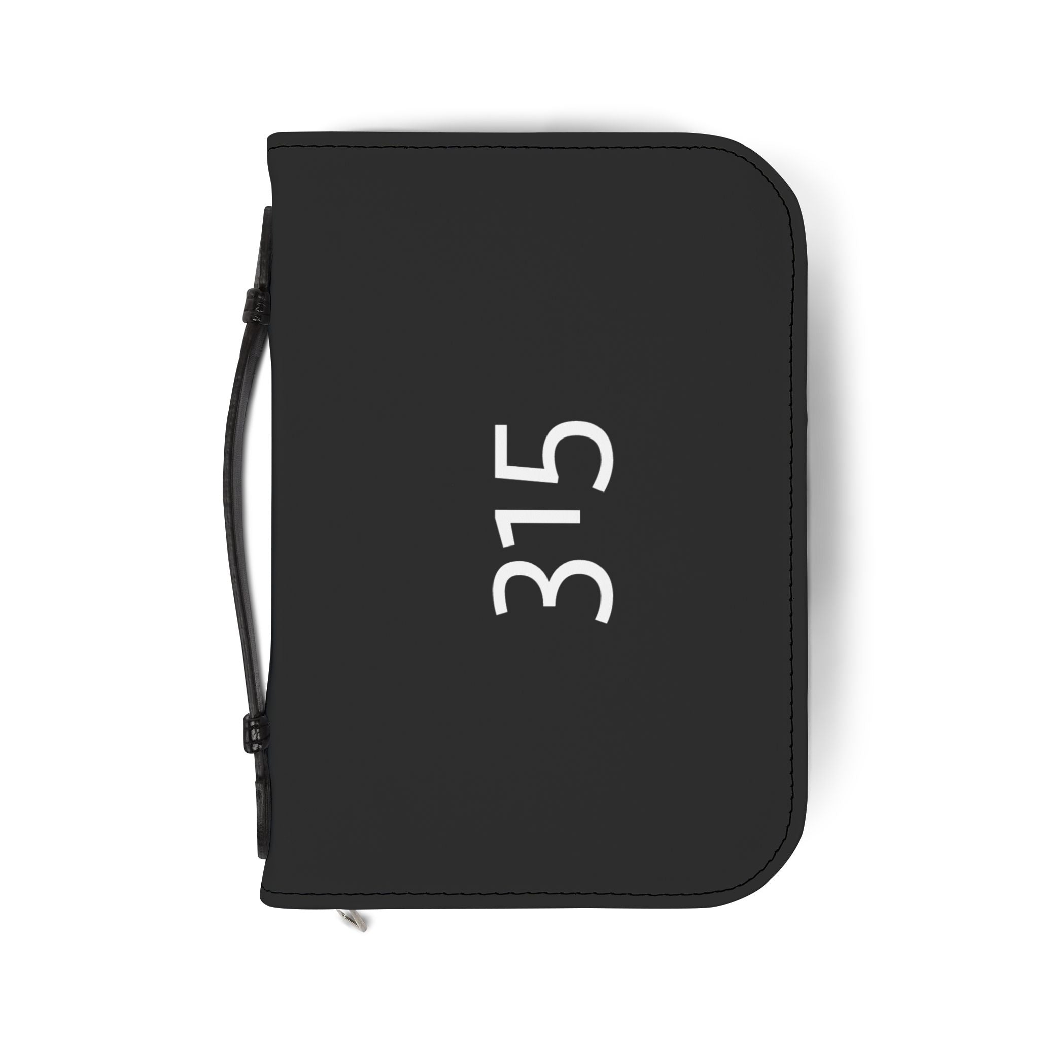 315 Bible Cover — Zippered Black Bible Case with Handle