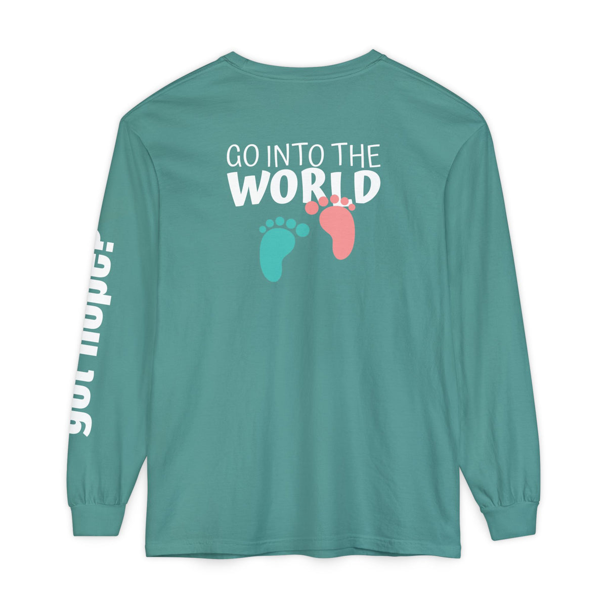 12 - Long sleeve tee 315 Go Into the WorldUnisex Long Sleeve T-Shirt - Inspirational Casual Wear