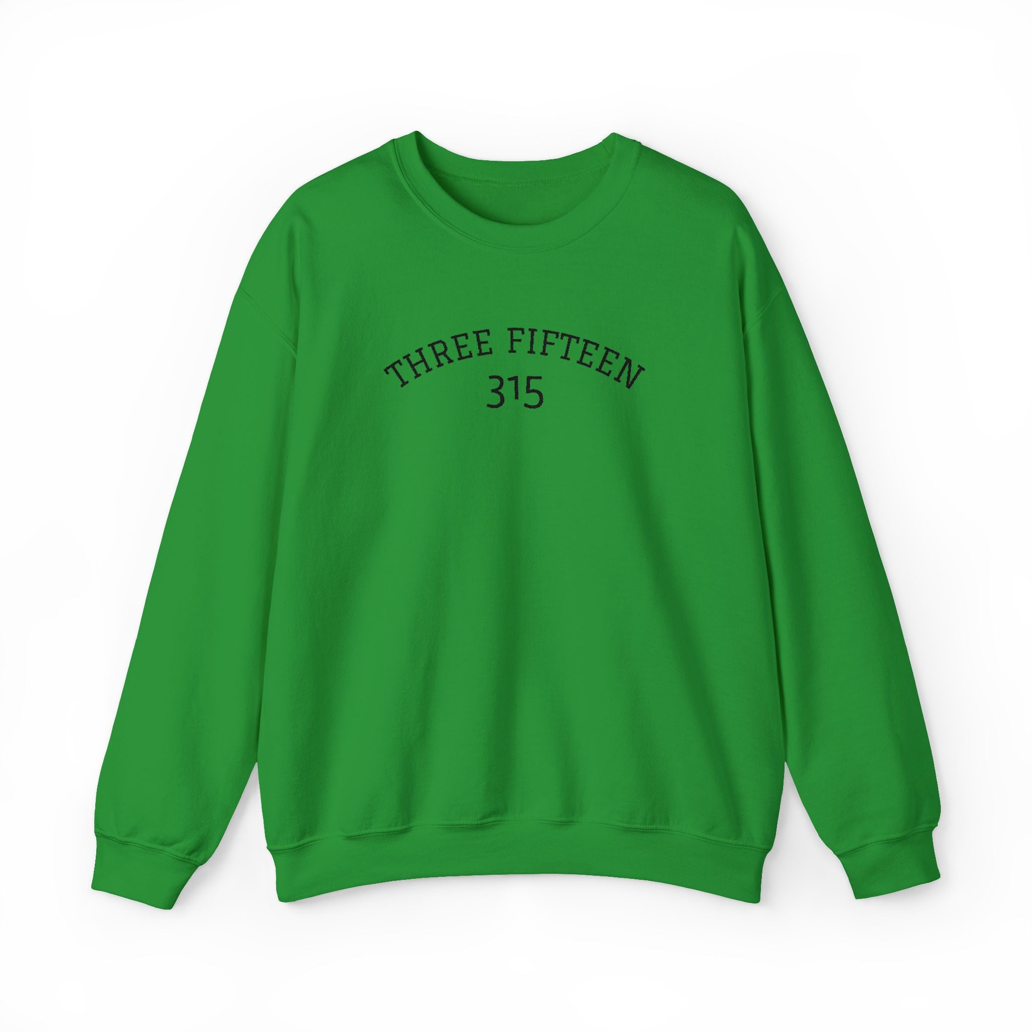 15 - Minimal '315' Embroidered Logo Crewneck Sweatshirt — White Casual Pullover