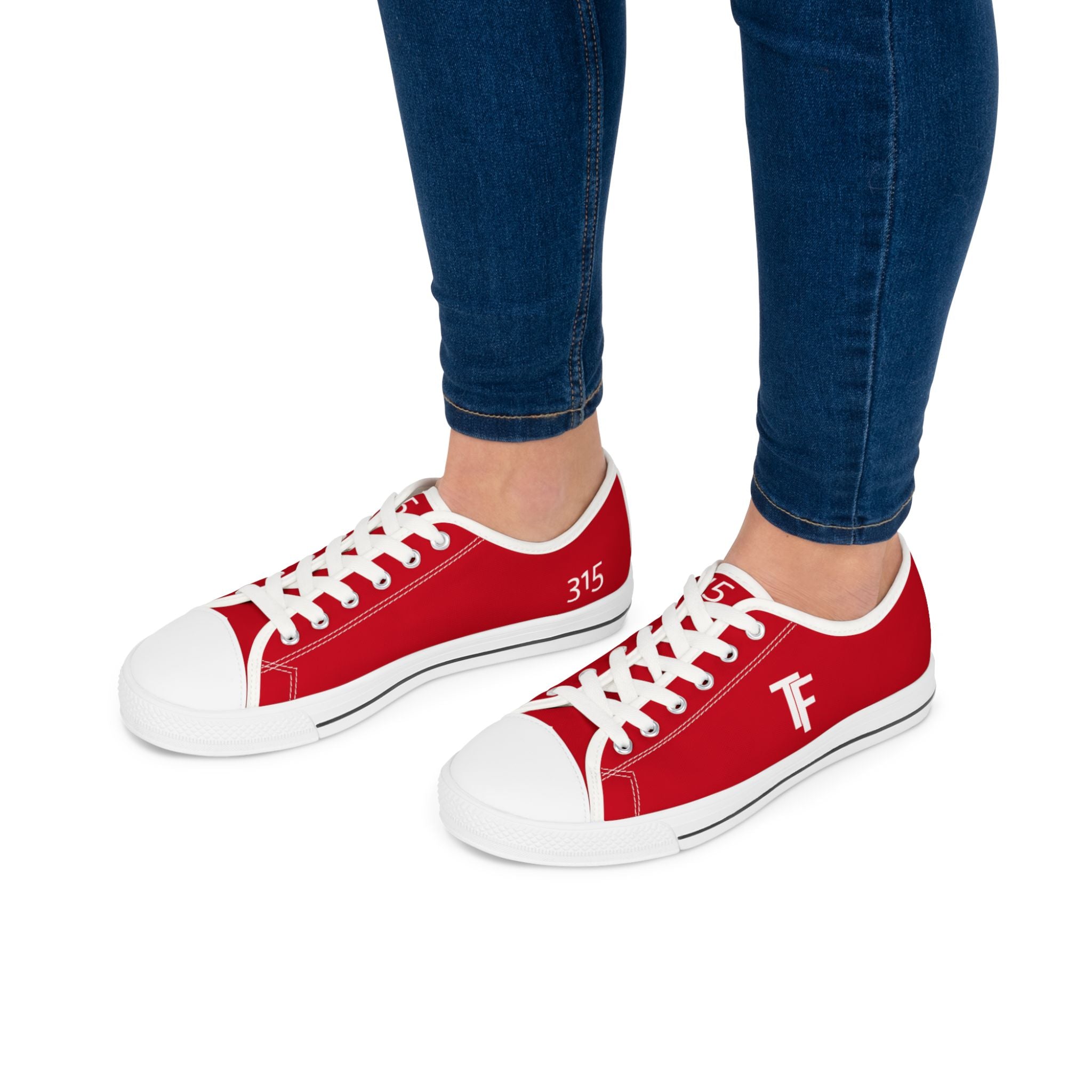 31 - Women's Low Top Sneakers TF — Minimal Grey Canvas Shoes with '315' Side Print