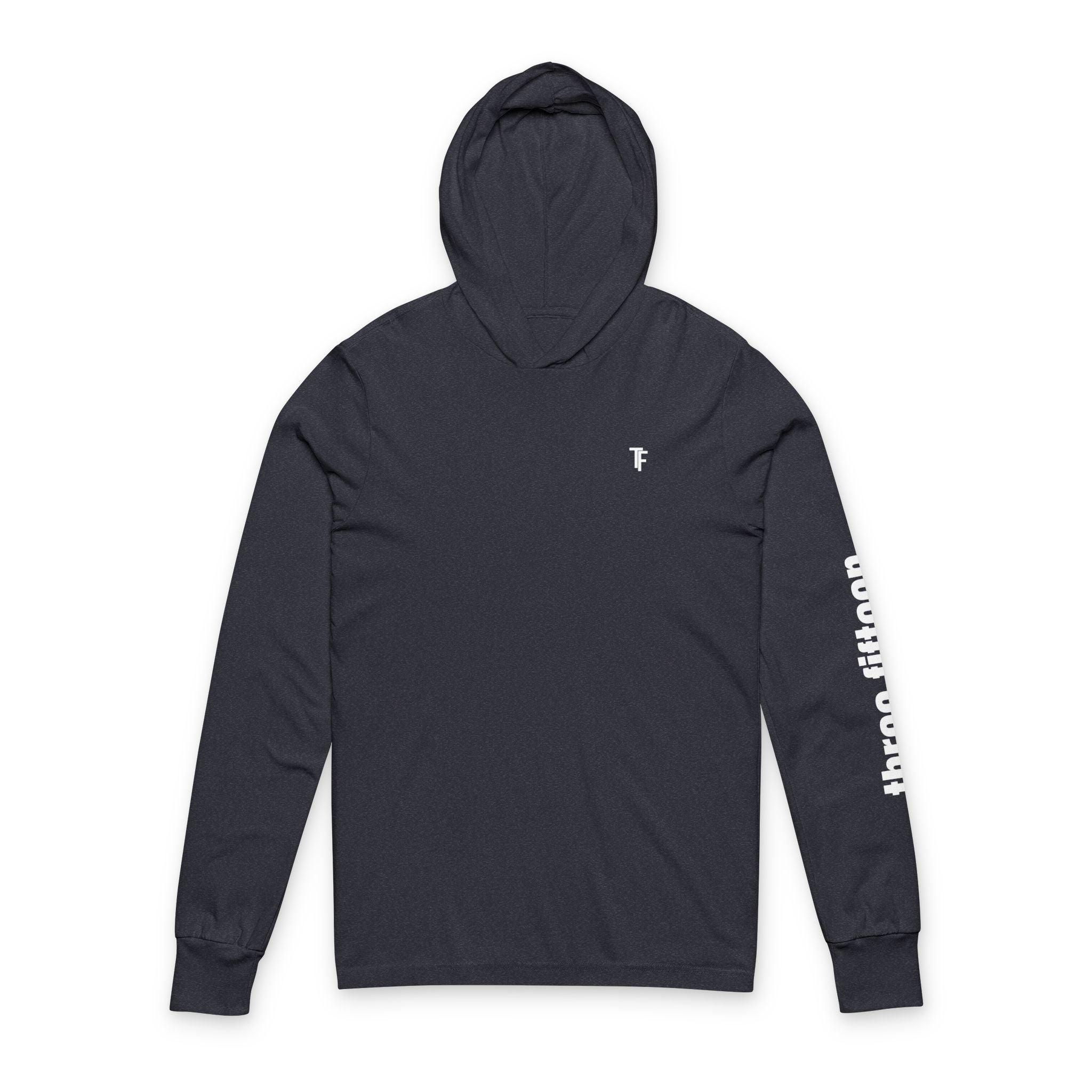 13 - TF Logo Hooded Long Sleeve Tee — Minimalist Branded Hoodie Tee