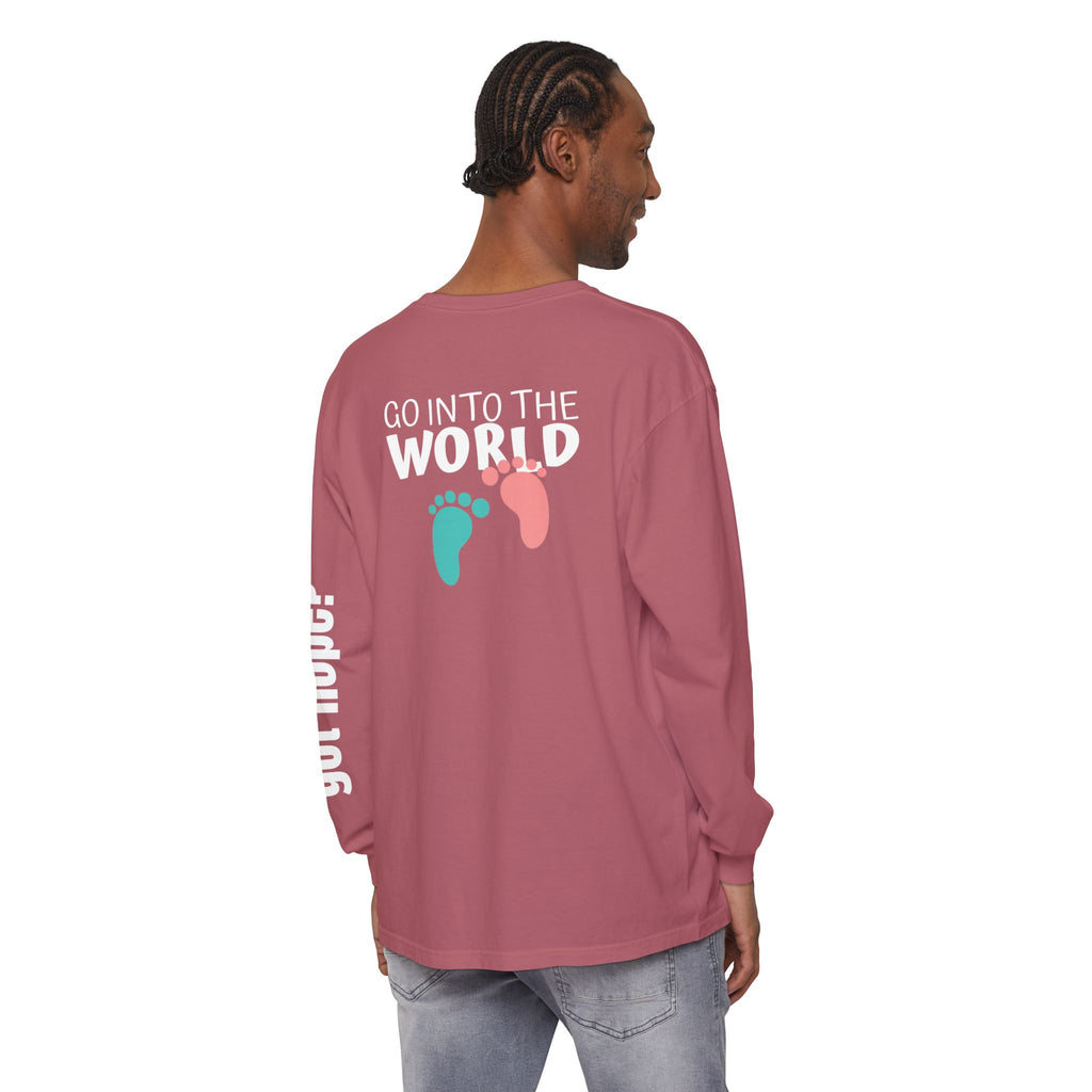 12 - Long sleeve tee 315 Go Into the WorldUnisex Long Sleeve T-Shirt - Inspirational Casual Wear