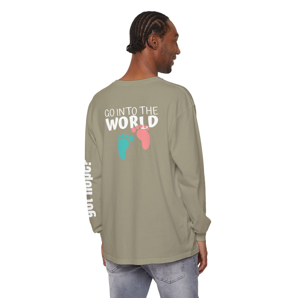 12 - Long sleeve tee 315 Go Into the WorldUnisex Long Sleeve T-Shirt - Inspirational Casual Wear