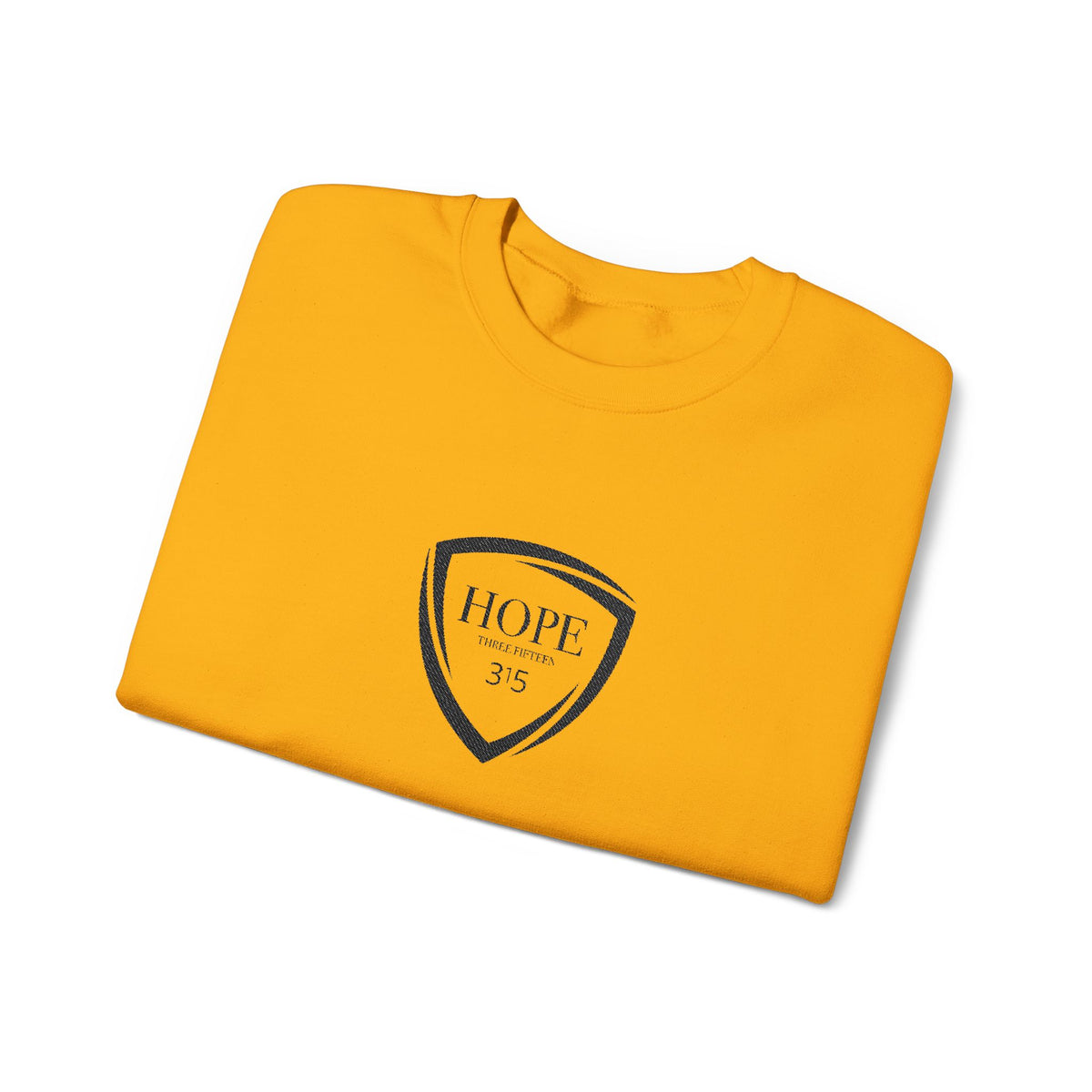 15 - Embroidered Hope Shield Crewneck Sweatshirt — Motivational Black Pullover