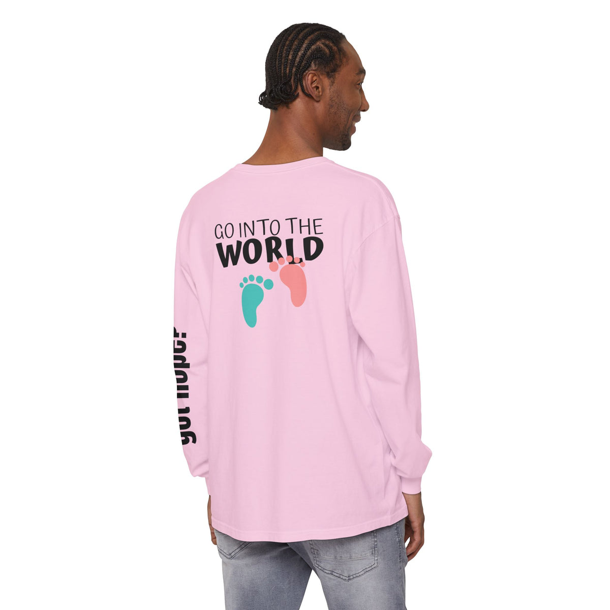 12 - Long Sleeve Tee 315 Go Into the WorldUnisex Long Sleeve T-Shirt - Inspirational Casual Wear