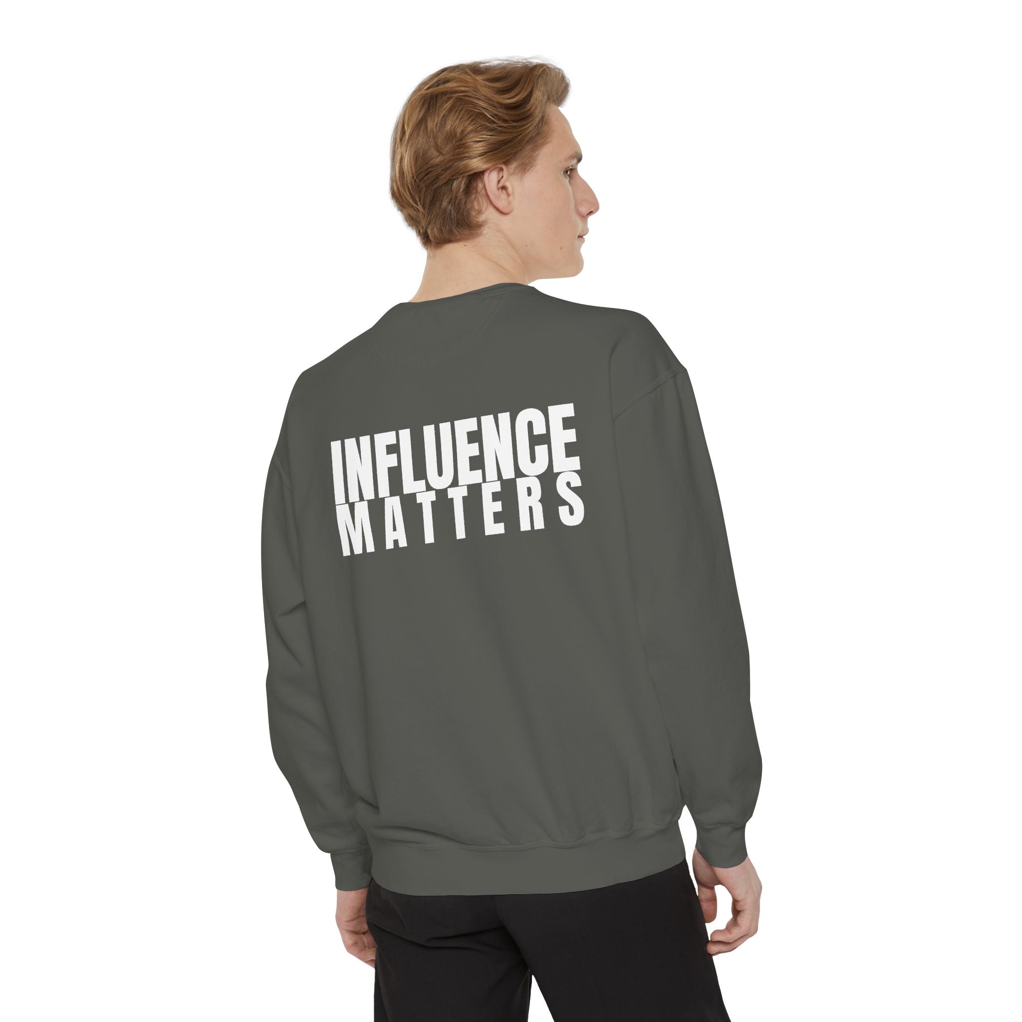 Outcome Leadership Multi Color Cozy  “Influence Matters” Unisex Garment-Dyed Sweatshirt for Everyday Comfort
