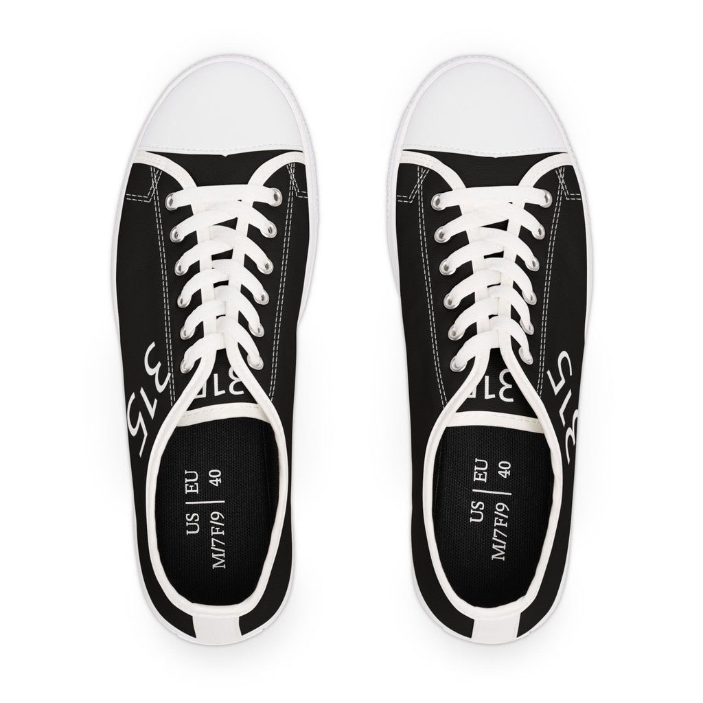 31 - Women's Low Top Sneakers — Minimal White Canvas Shoes with '315' Side Print