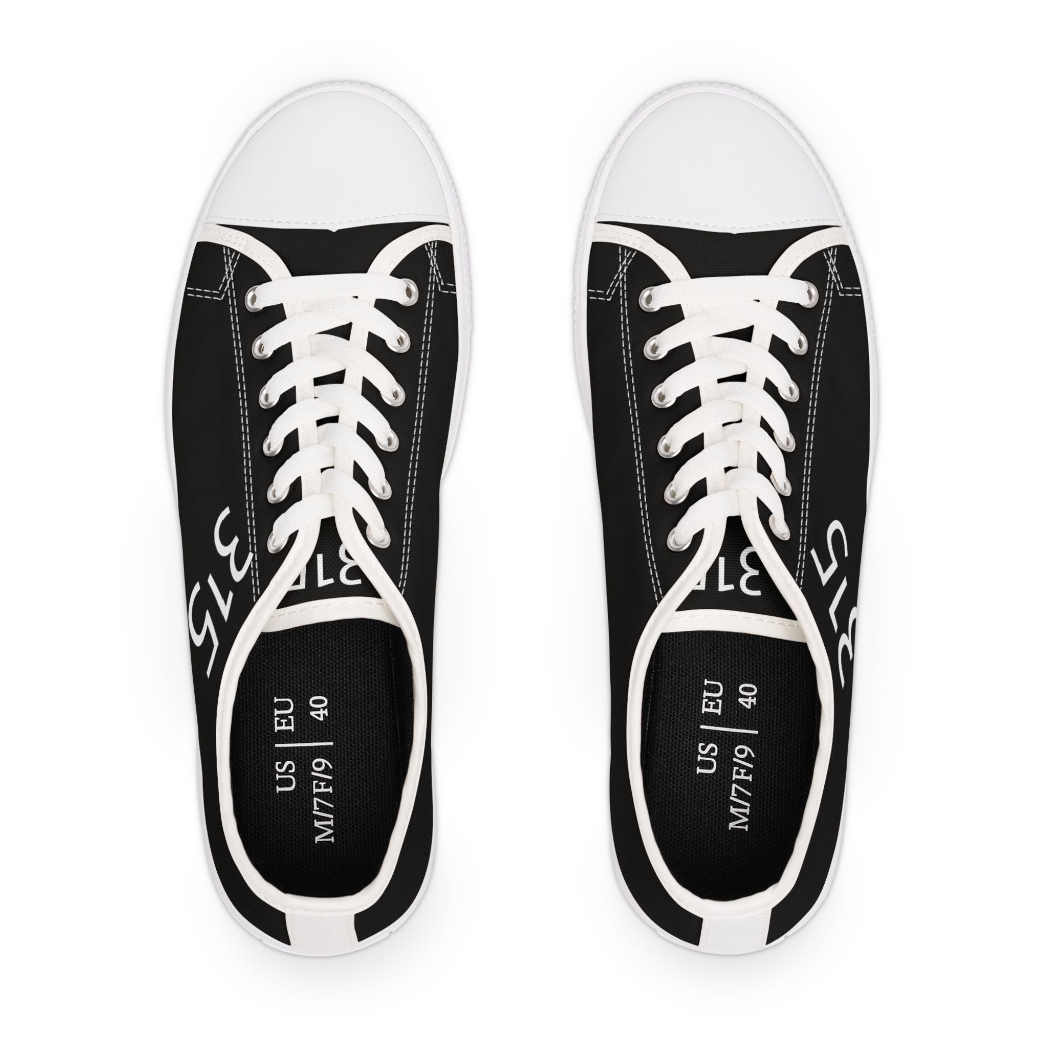 31 - Women's Low Top Sneakers — Minimal White Canvas Shoes with '315' Side Print