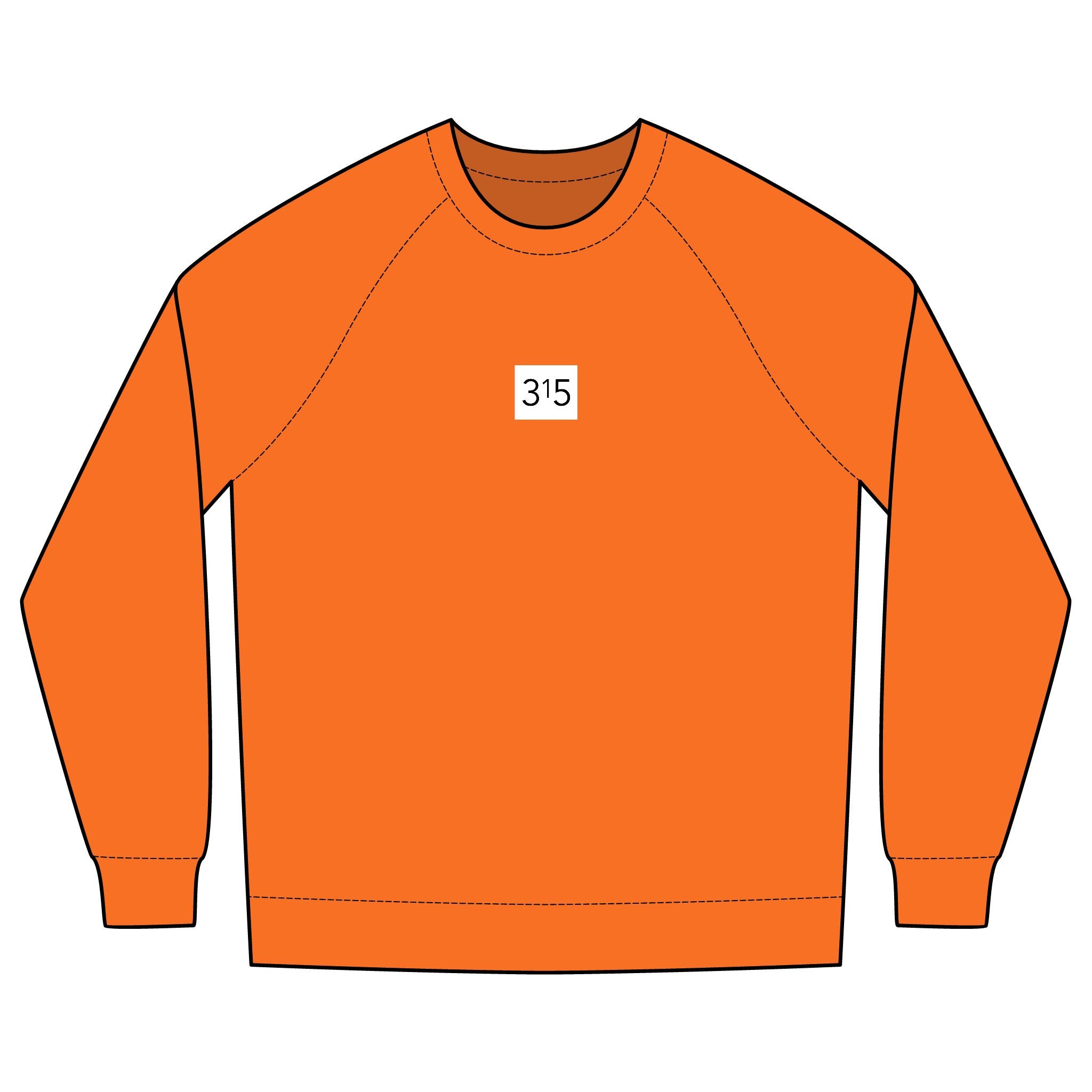 Multi Colors Minimalist Unisex Crew Sweatshirt with '315' Design