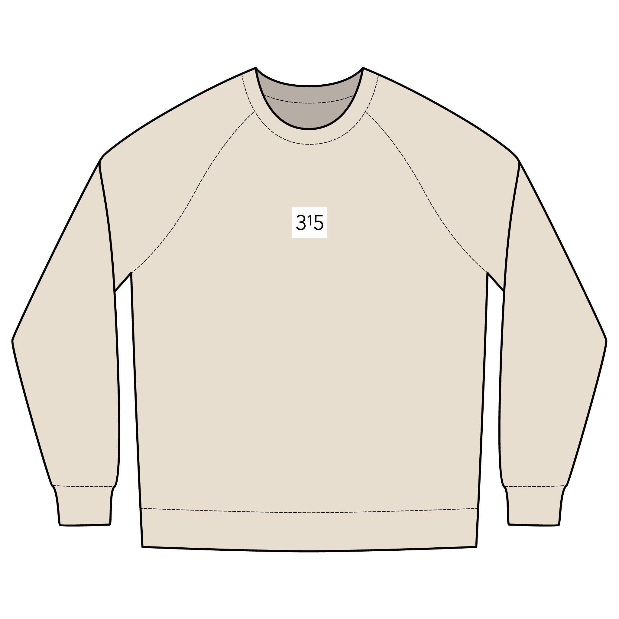 Multi Colors Minimalist Unisex Crew Sweatshirt with '315' Design