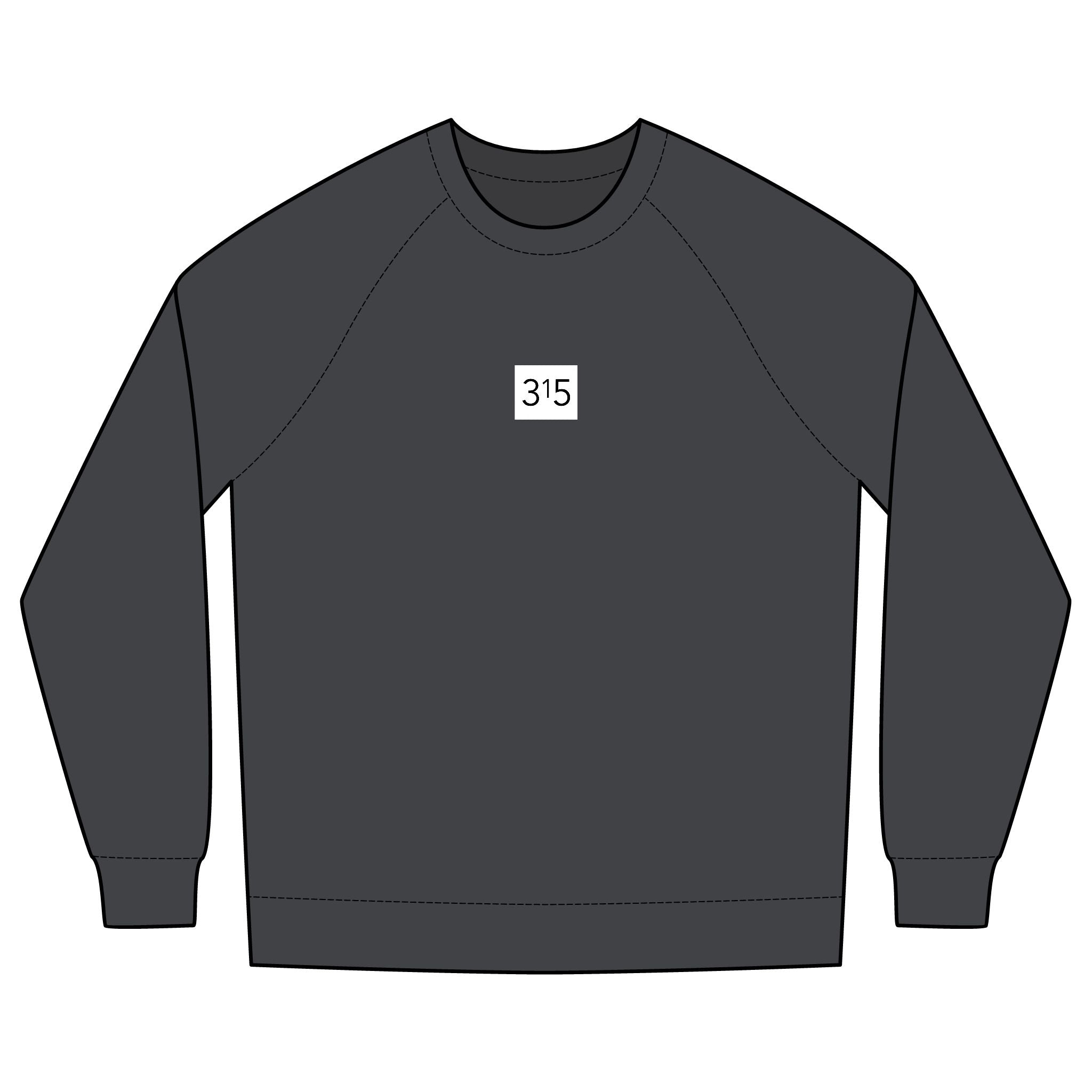 Multi Colors Minimalist Unisex Crew Sweatshirt with '315' Design