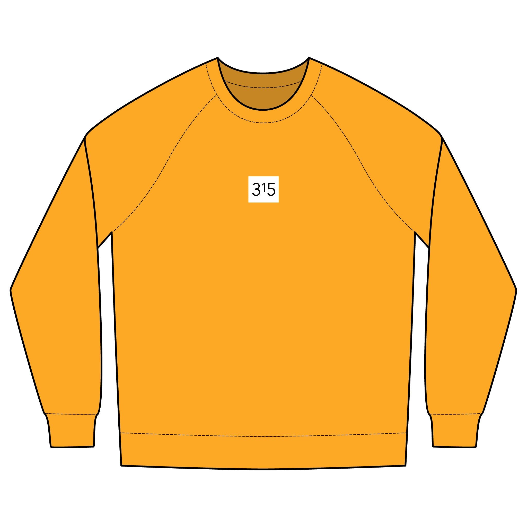 Multi Colors Minimalist Unisex Crew Sweatshirt with '315' Design
