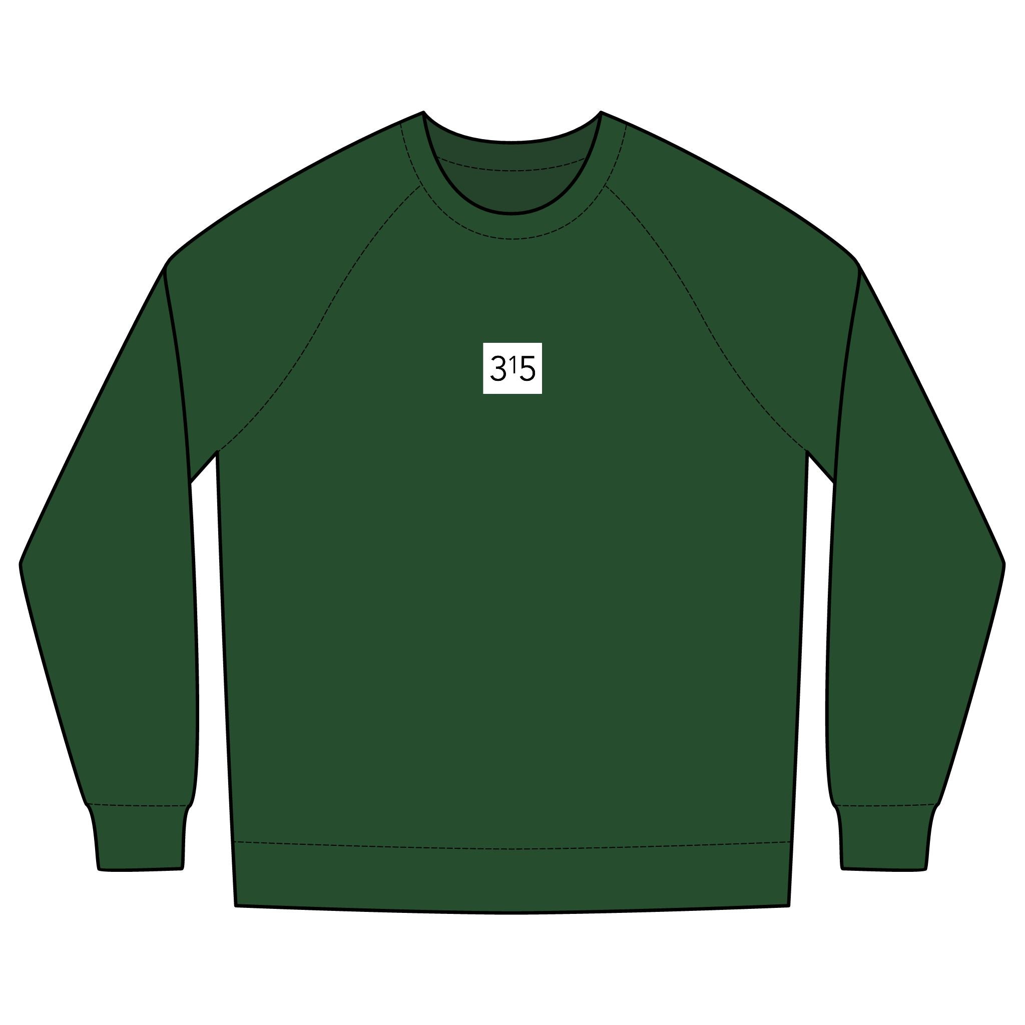 Multi Colors Minimalist Unisex Crew Sweatshirt with '315' Design