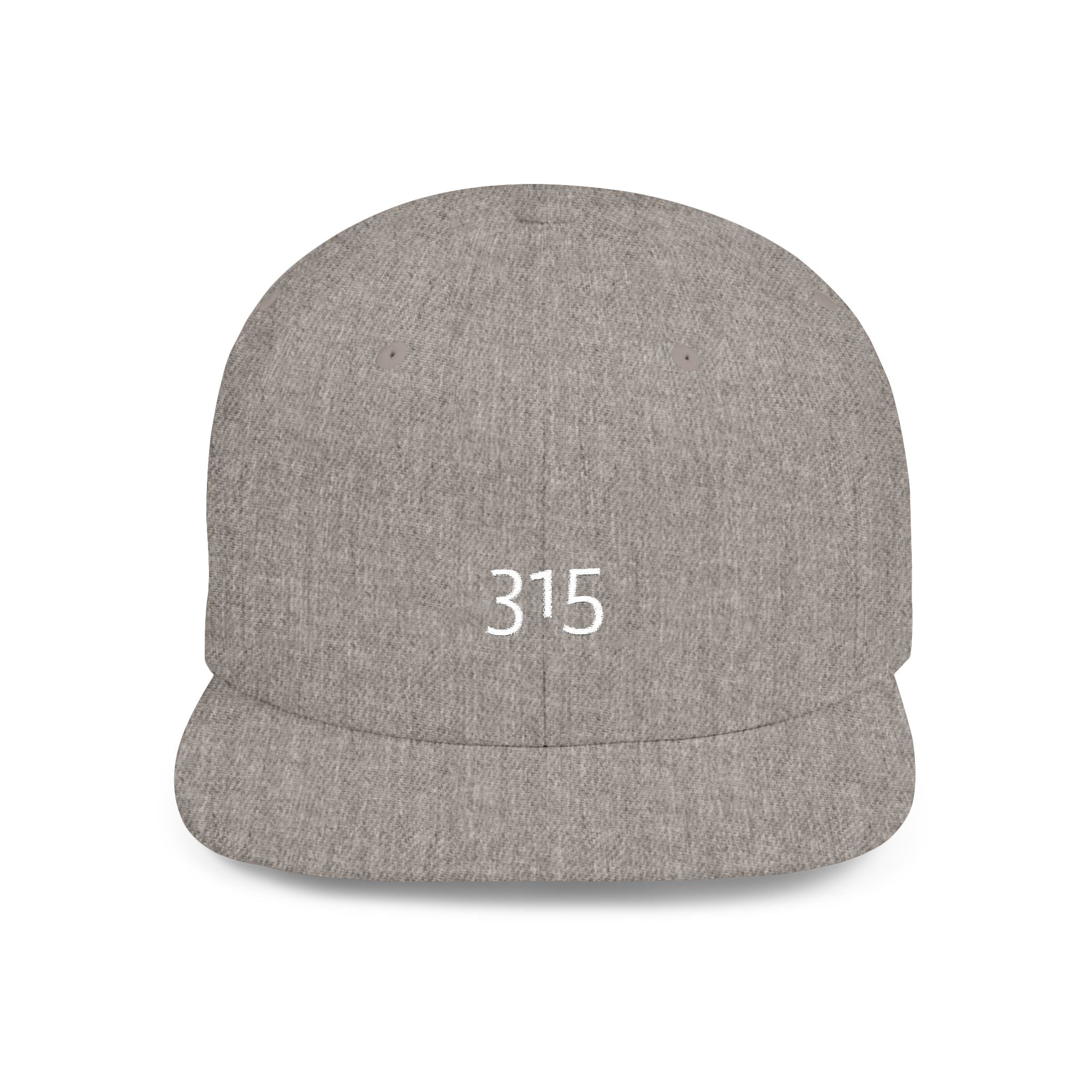 Custom White Flat Bill Snapback Hat with 315 Design