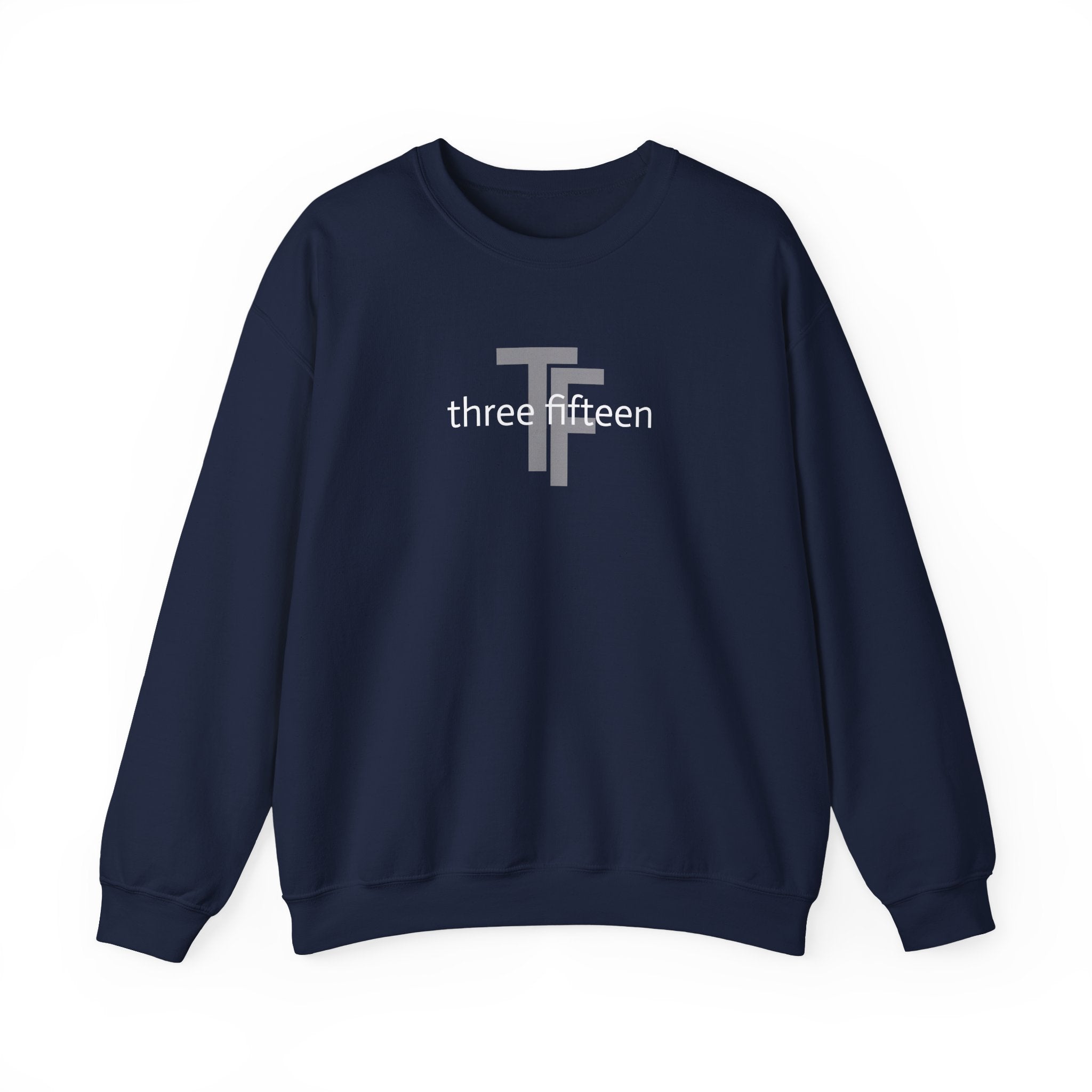 15 - Minimal TF three fifteen overlay Logo Sweatshirt — Casual Unisex Crewneck