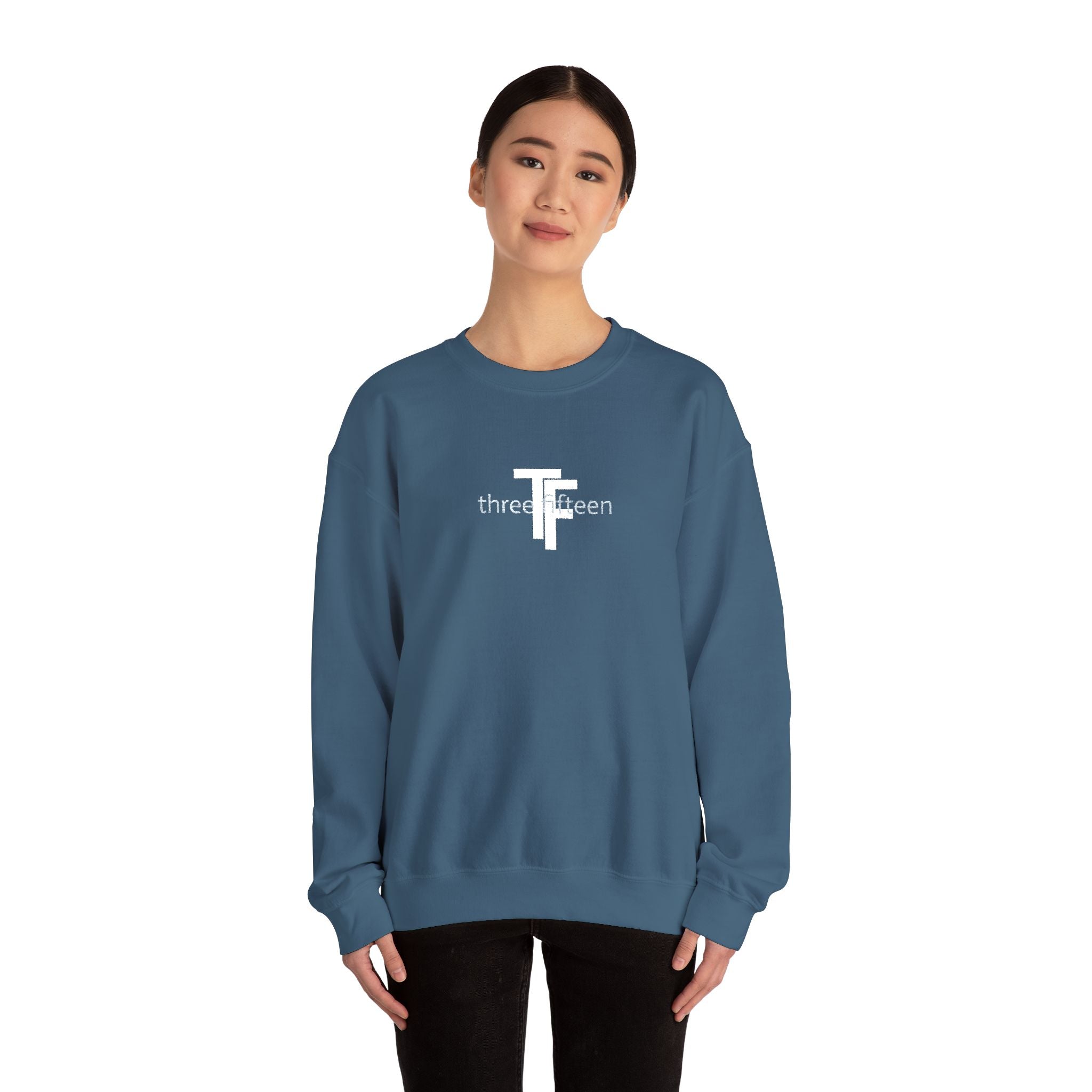 15 - TF Three Fifteen Embroidered Crewneck Sweatshirt — Minimal Graphic Pullover