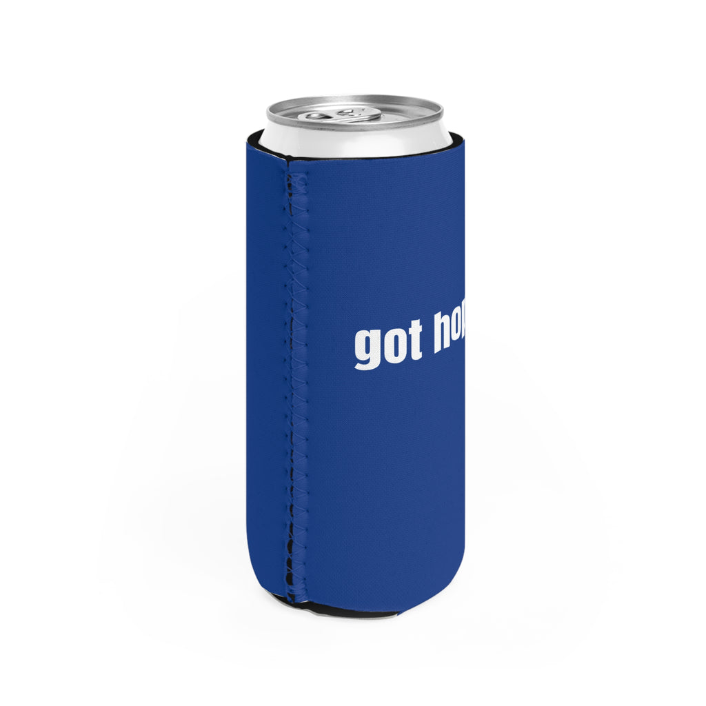 Slim Can Cooler – Blue with "315" Slim Can Koozie