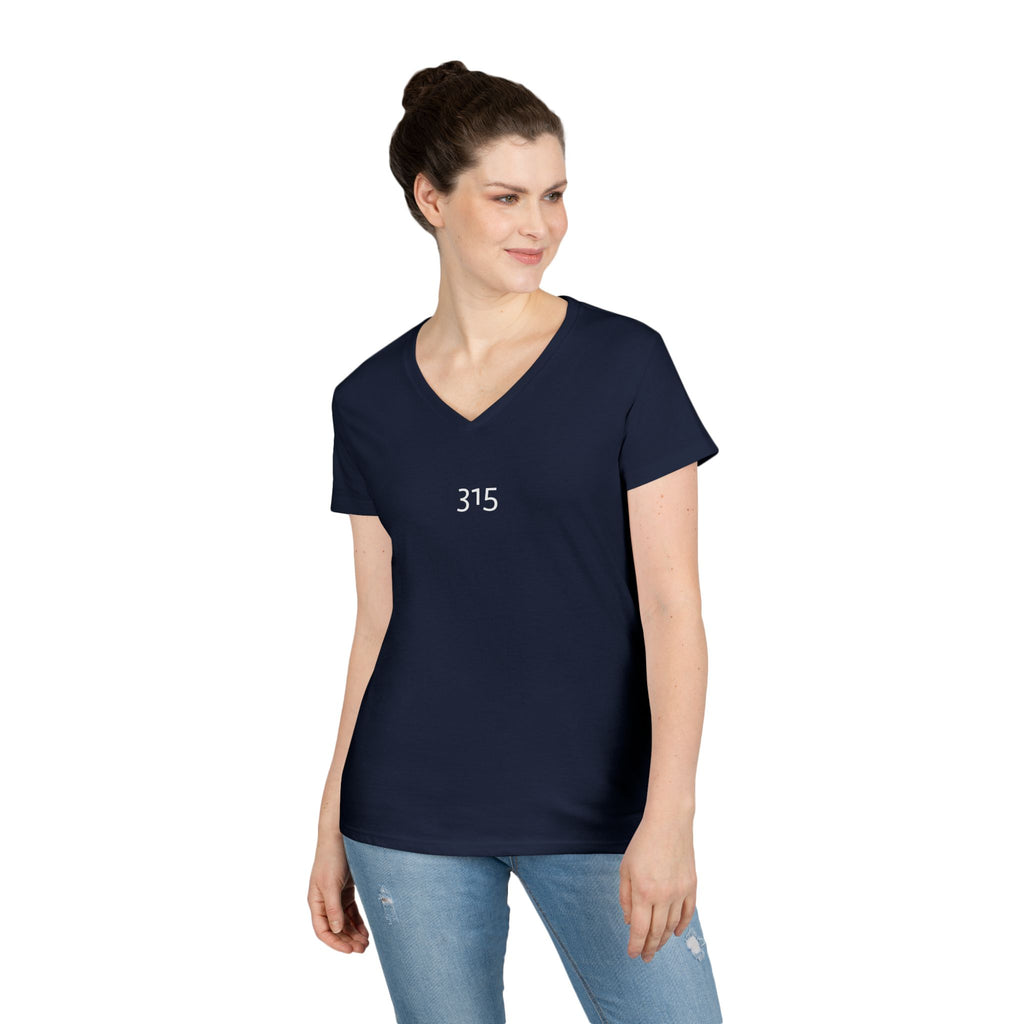 Multi Color Casual V-Neck T-Shirt with Minimalist Design 315