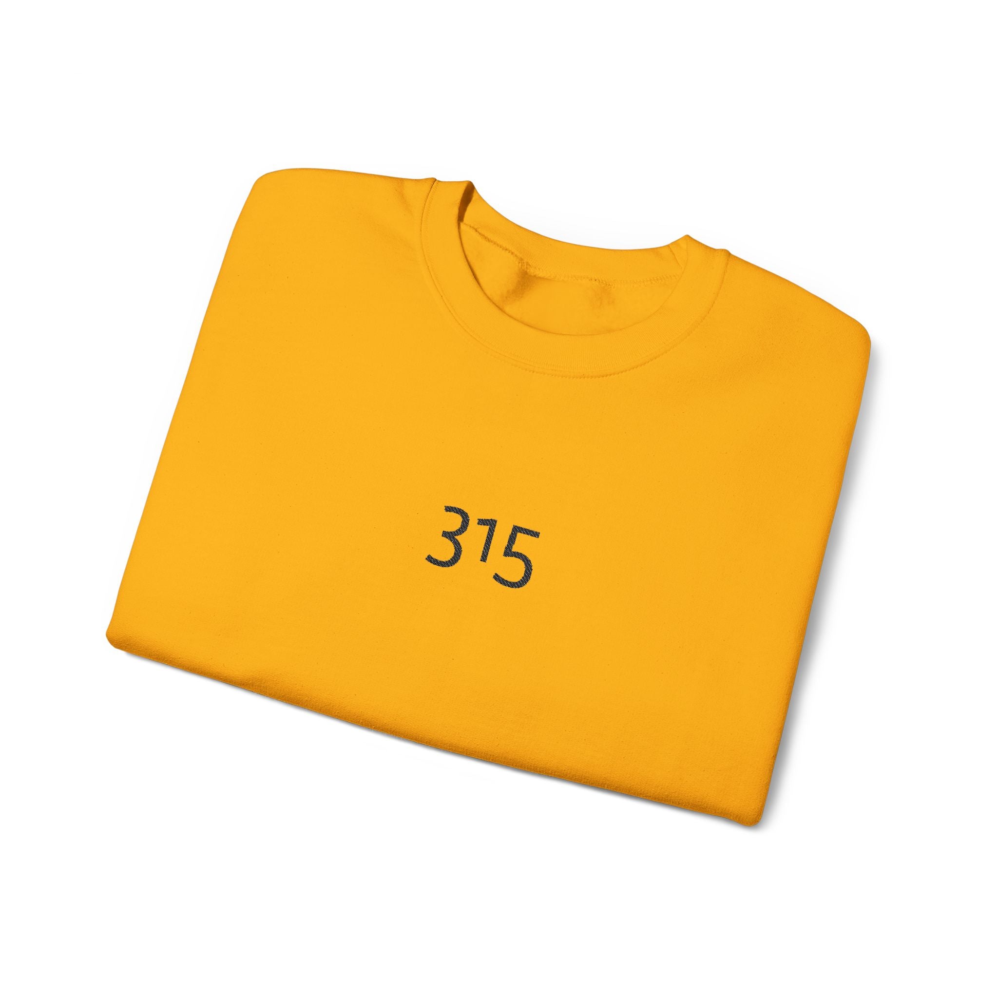 Minimal '315' Logo Crewneck Sweatshirt — White Casual Pullover