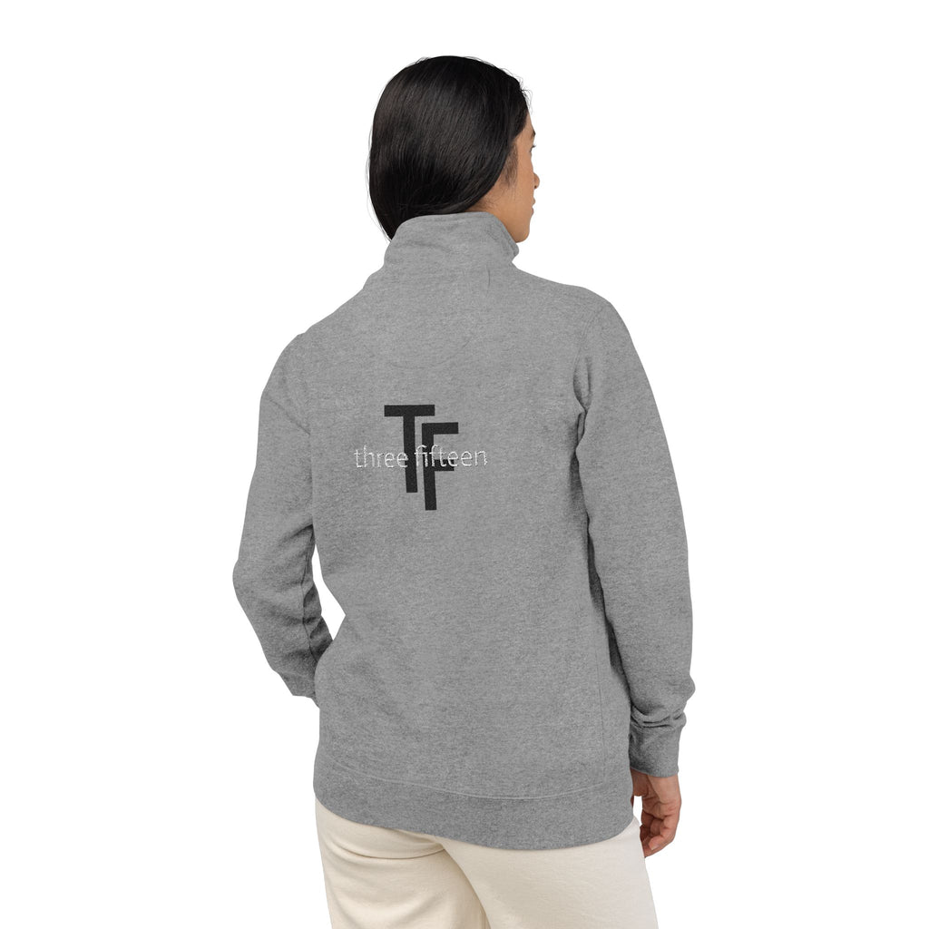17 - TF Three Fifteen - Embroidered Hope 35 Fleece Pullover — Lightweight Quarter‑Zip Sweatshirt