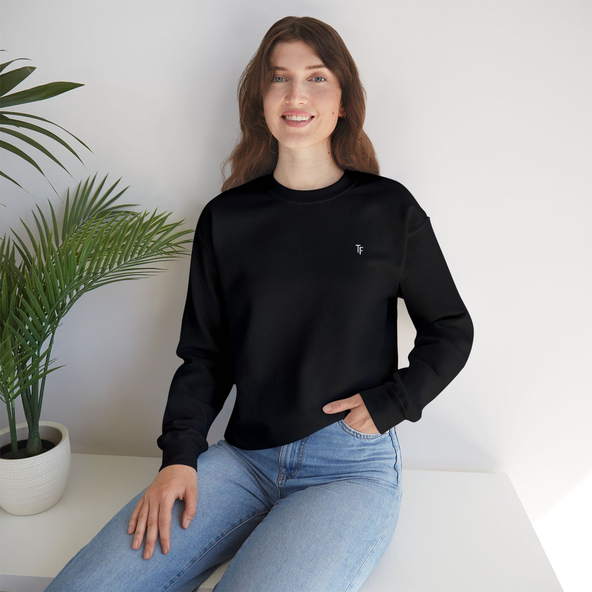 15 - TF Three Fifteen Embroidered Crewneck Sweatshirt — Minimal Graphic Pullover